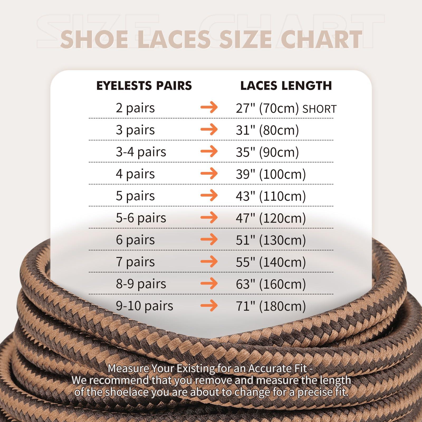 Stepace Round Shoelaces [2 Pairs] Heavy Duty Boot Shoe Laces for Hiking Work Boots - Image 4