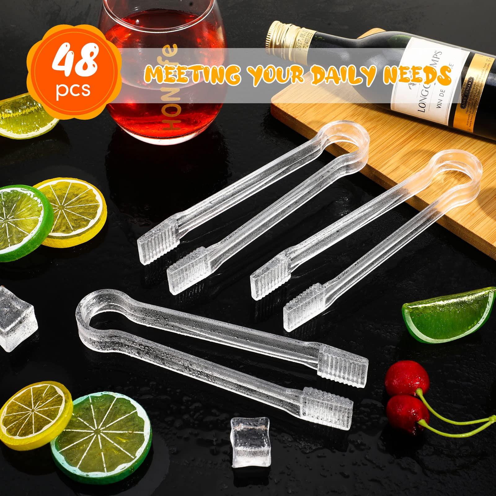 Nuogo 48 Pcs Plastic Buffet Serving Tongs Clear Kitchen Tongs 6.3 Inch Mini Serving Utensils for Food Ice Salad Buffet Barbecue Cookies Tea Coffee Appetizers Party Supplies - Image 5