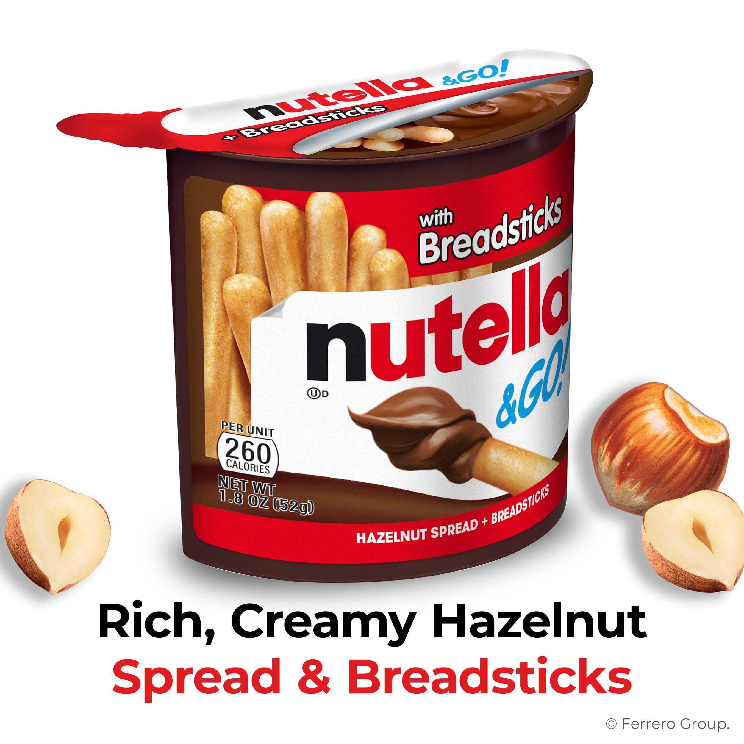 Nutella & GO! Bulk 24 Pack, Hazelnut and Cocoa Spread with Breadsticks, Stocking Stuffers, Snack Cups, 1.8 oz Each​ - Image 2