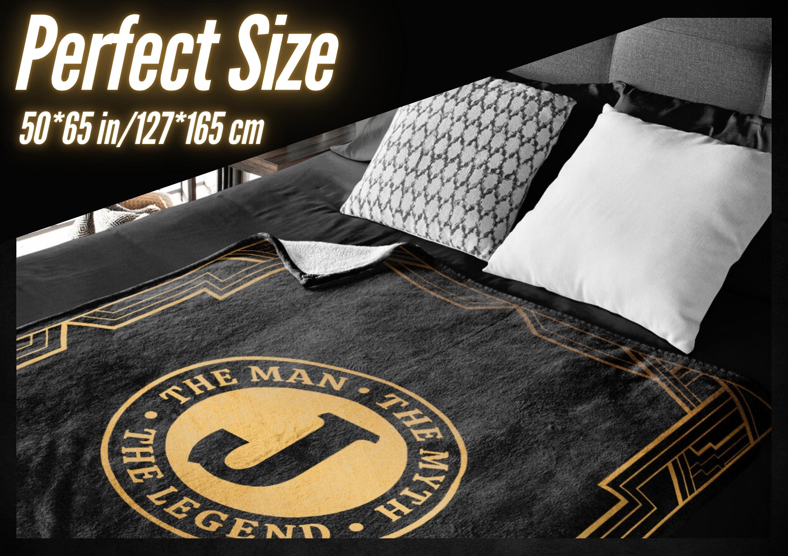 InnoBeta Initial Birthday Gifts for Men, The Man The Myth The Legend Gift Ideas for Dad, Grandpa, Uncle - 300gsm Flannel Blanket - 50"x65"G - Image 7