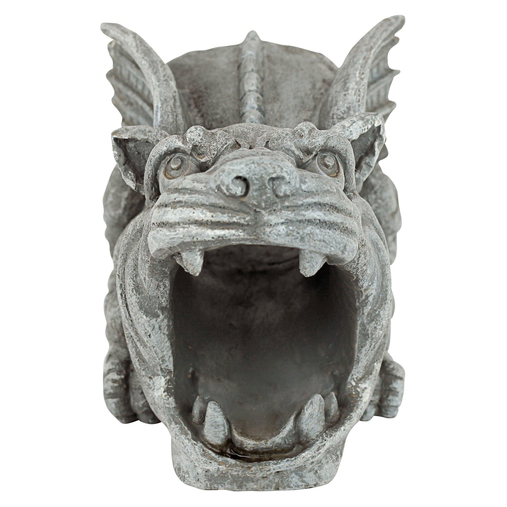Design Toscano Roland the Gothic Gargoyle Gutter Guardian Rain Downspout Extension Outdoor Statue, 10 Inch Long, Cast Stone Resin, Grey Stone Finish - Image 5