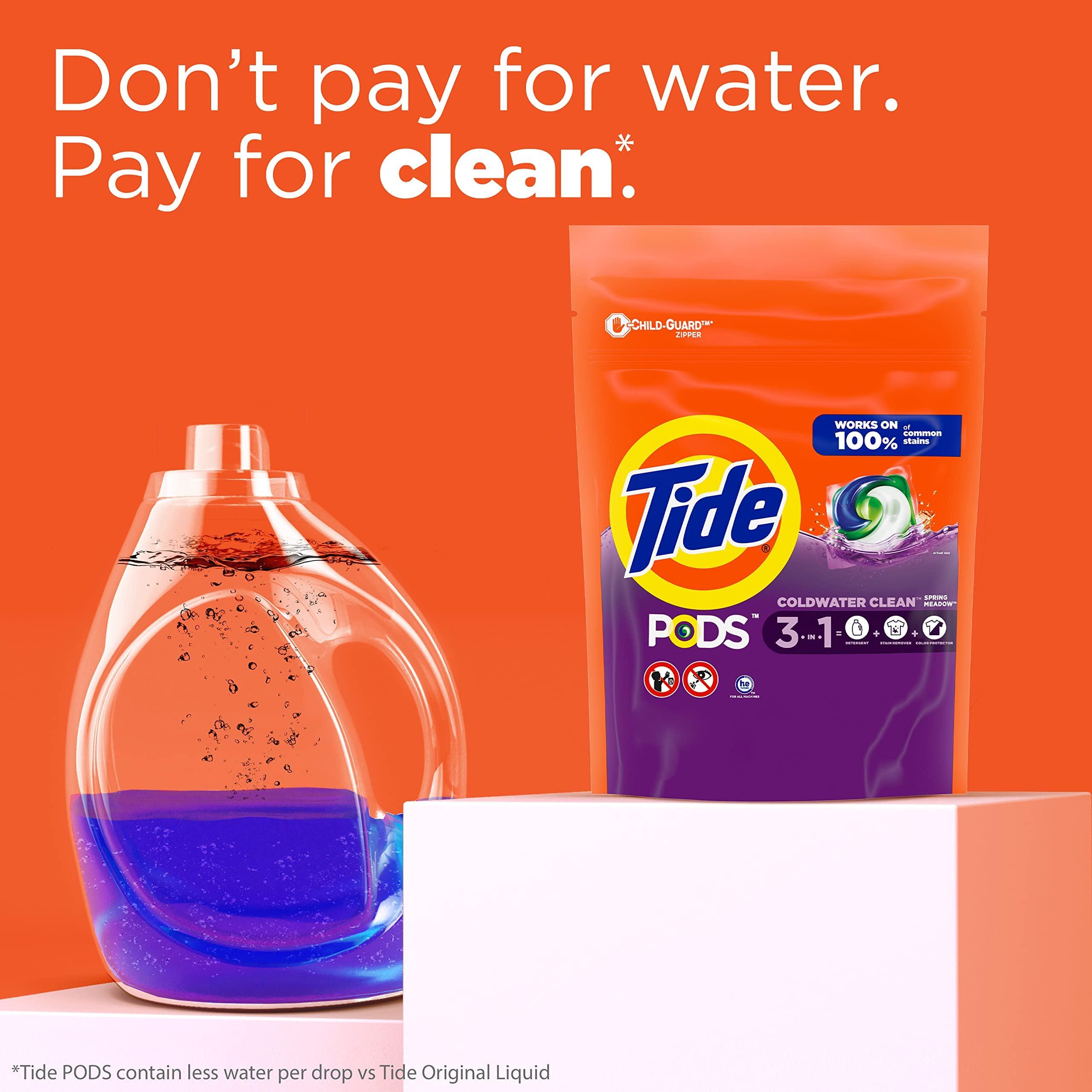 Tide PODS Laundry Detergent Soap Pods, Spring Meadow, 37 Count (Pack of 3 Bag Value Pack), Total 111 Count, HE Compatible - Image 14