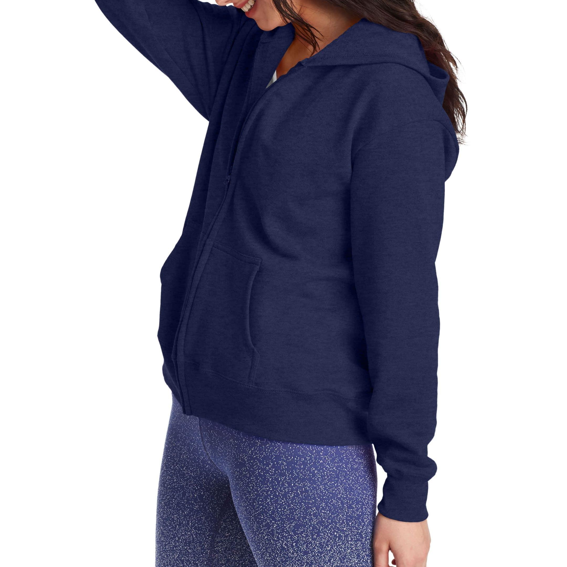 Hanes Women's Hoodie, Ecosmart Fleece Full-zip Hoodie, Zip-up Hooded Sweatshirt - Image 3