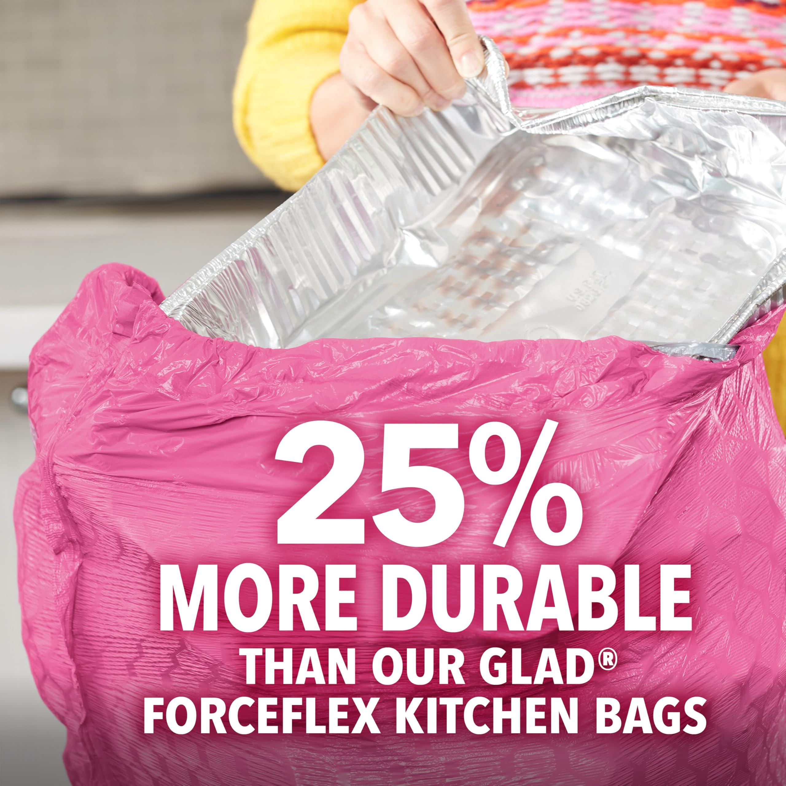 Glad ForceFlex MaxStrength Tall Kitchen Trash Bags, 13 Gal, Cherry Blossom, 34 Ct (Package May Vary) - Image 2