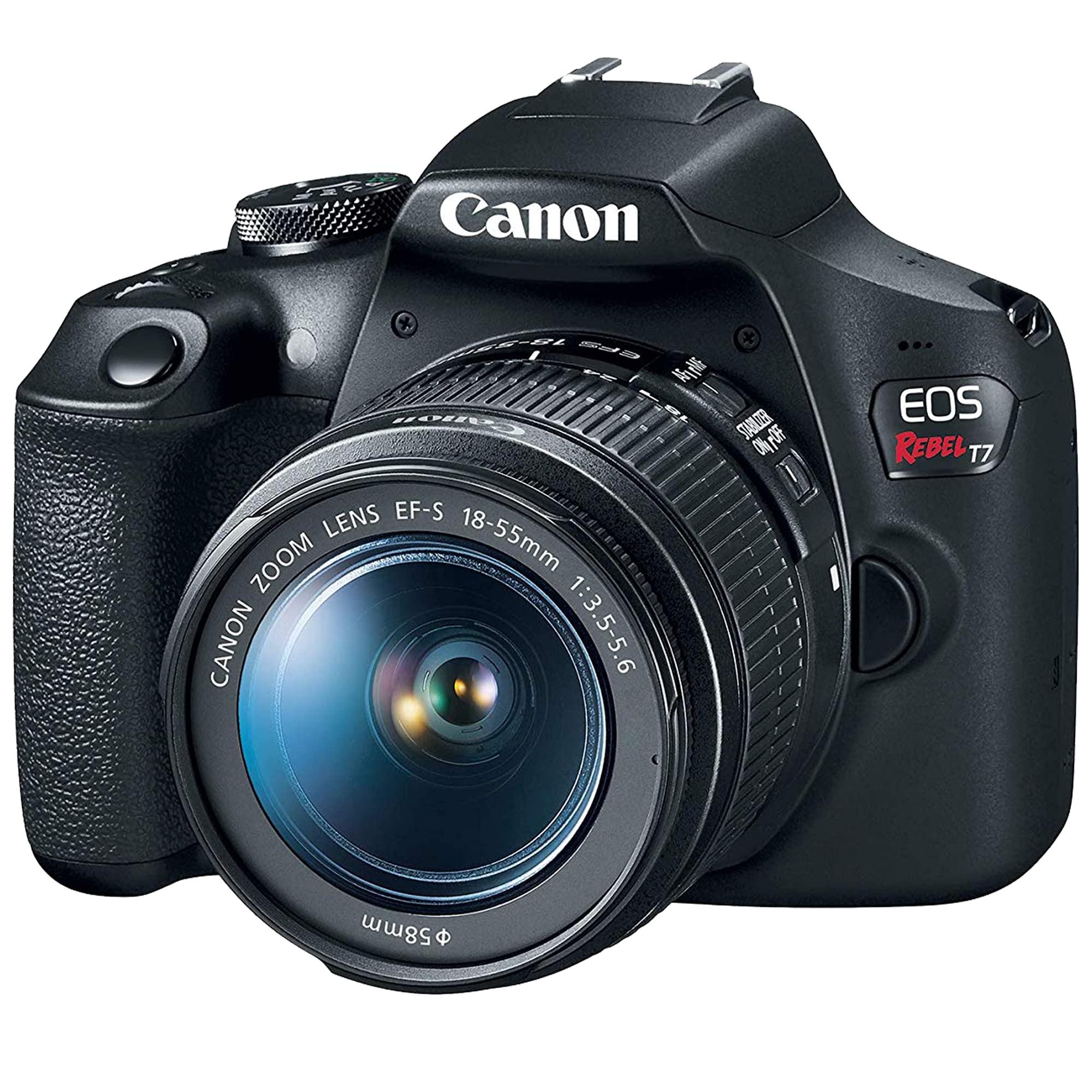 Canon EOS Rebel T7 DSLR Camera with 18-55mm Zoom Lens + Platinum Mobile Accessory Bundle Package Includes: SanDisk 64GB Card, Tripod, Case, Pistol Grip and More (21pc Bundle) (Renewed) - Image 2