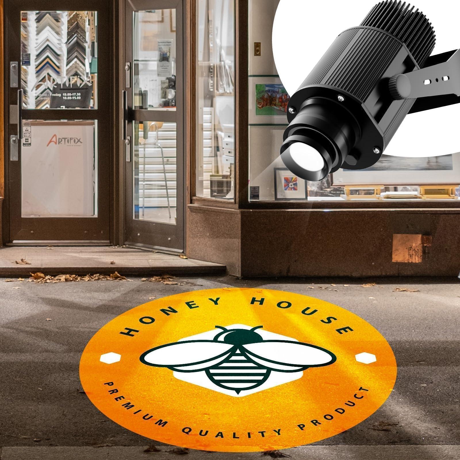 ARXENOVATH 50w Logo Projector for Business Custom GOBO Projectors Rotating Store Floor Personalized Wall Outdoor Waterproof IP67 Image for Shop Advertising,Wedding Stage