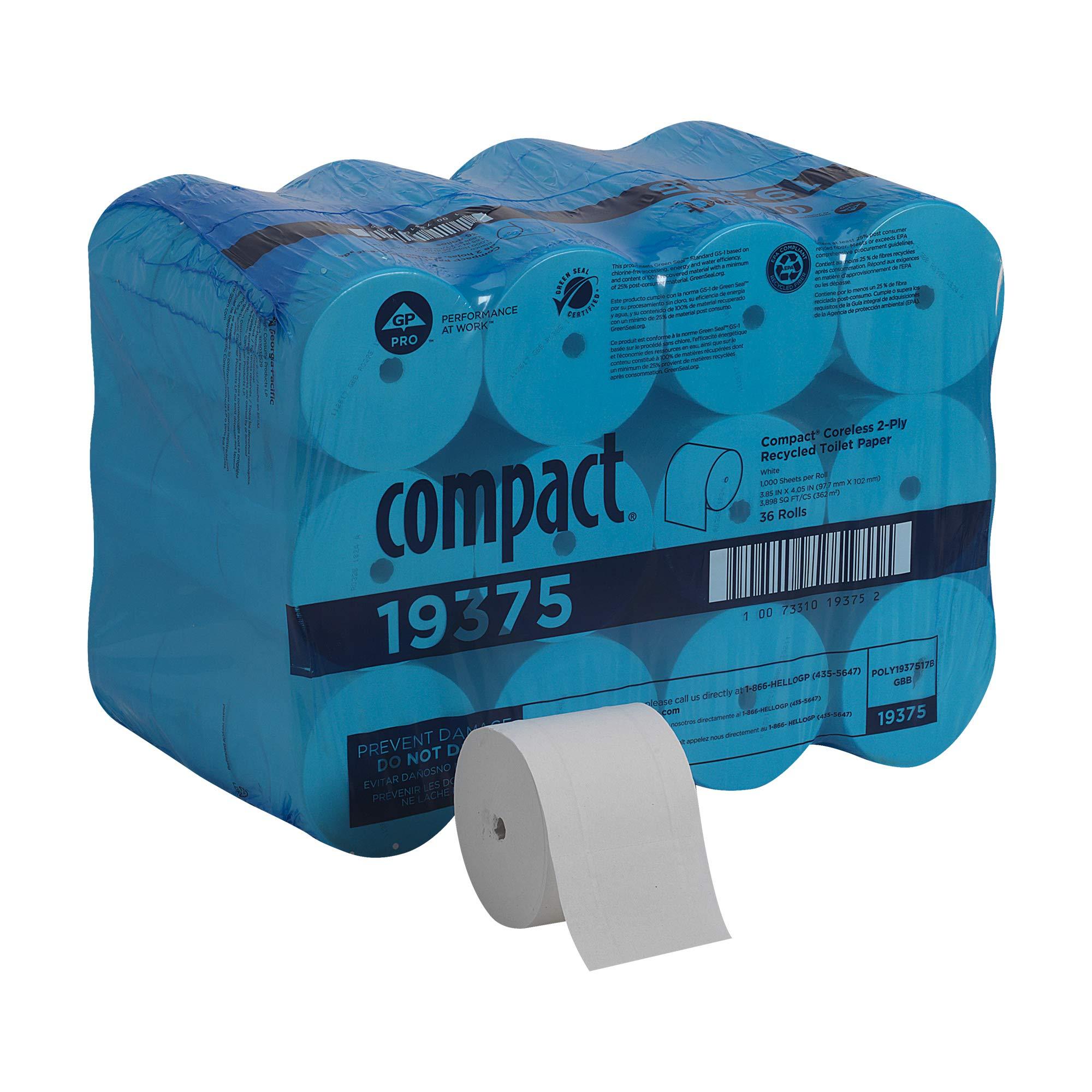 COMPACT® CORELESS 2-PLY RECYCLED TOILET PAPER BY GP PRO (GEORGIA-PACIFIC), 36 ROLLS PER PACKAGE - Image 3