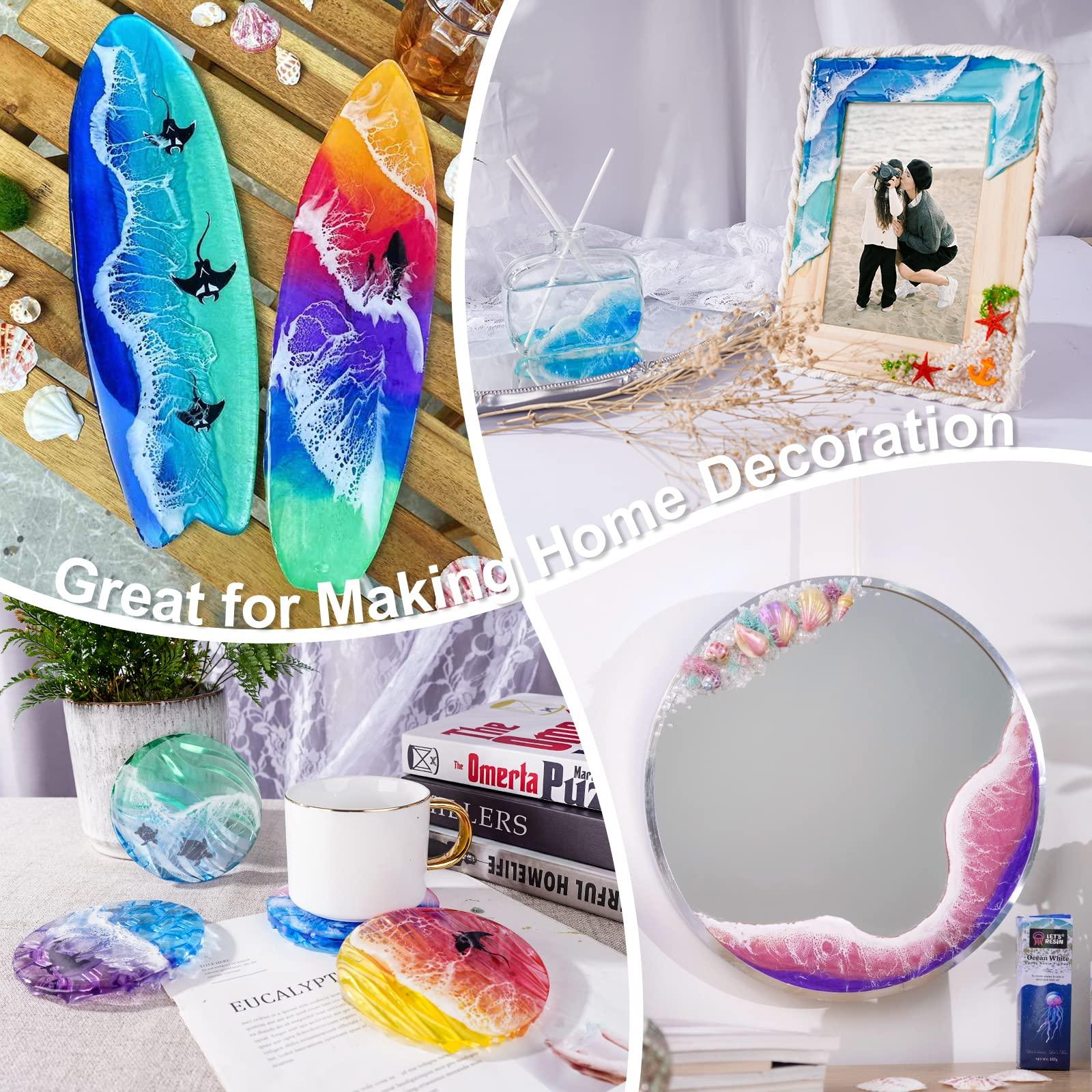 LET'S RESIN Ocean White Epoxy Resin Pigment 167g/5.89oz, High Concentrated Paste for Epoxy & UV Resin, UV Resistant Opaque Pigment for Creates Cells & Lacing, 3D Flower Coasters - Image 5