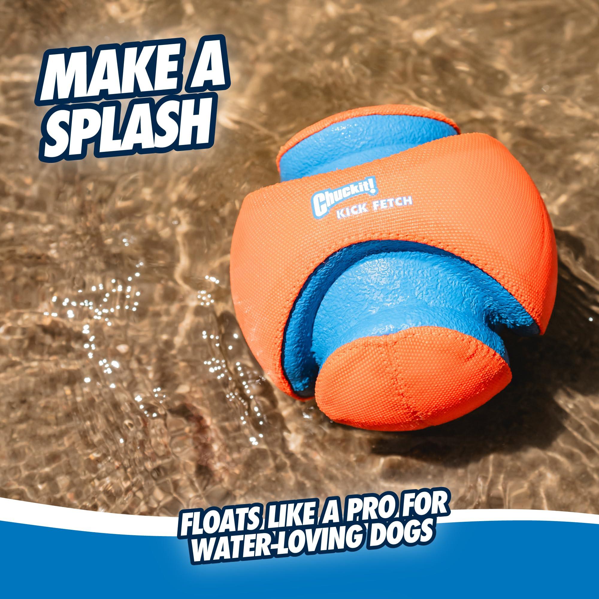 Chuckit! Kick Fetch Ball Dog Toy - Floats in Water - Perfect for Interactive Play - Made with Durable Rubber and Foam - For Large Dogs - Size Large - 8-inch Diameter - Pack of 1 - Image 4