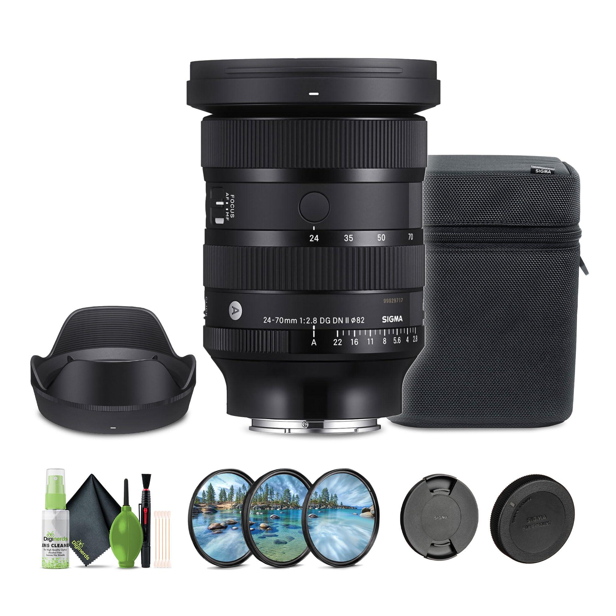 Sigma 24-70mm f/2.8 DG DN II Art Lens (Sony E) + Cleaning Kit + Lens Filter Kit 82MM