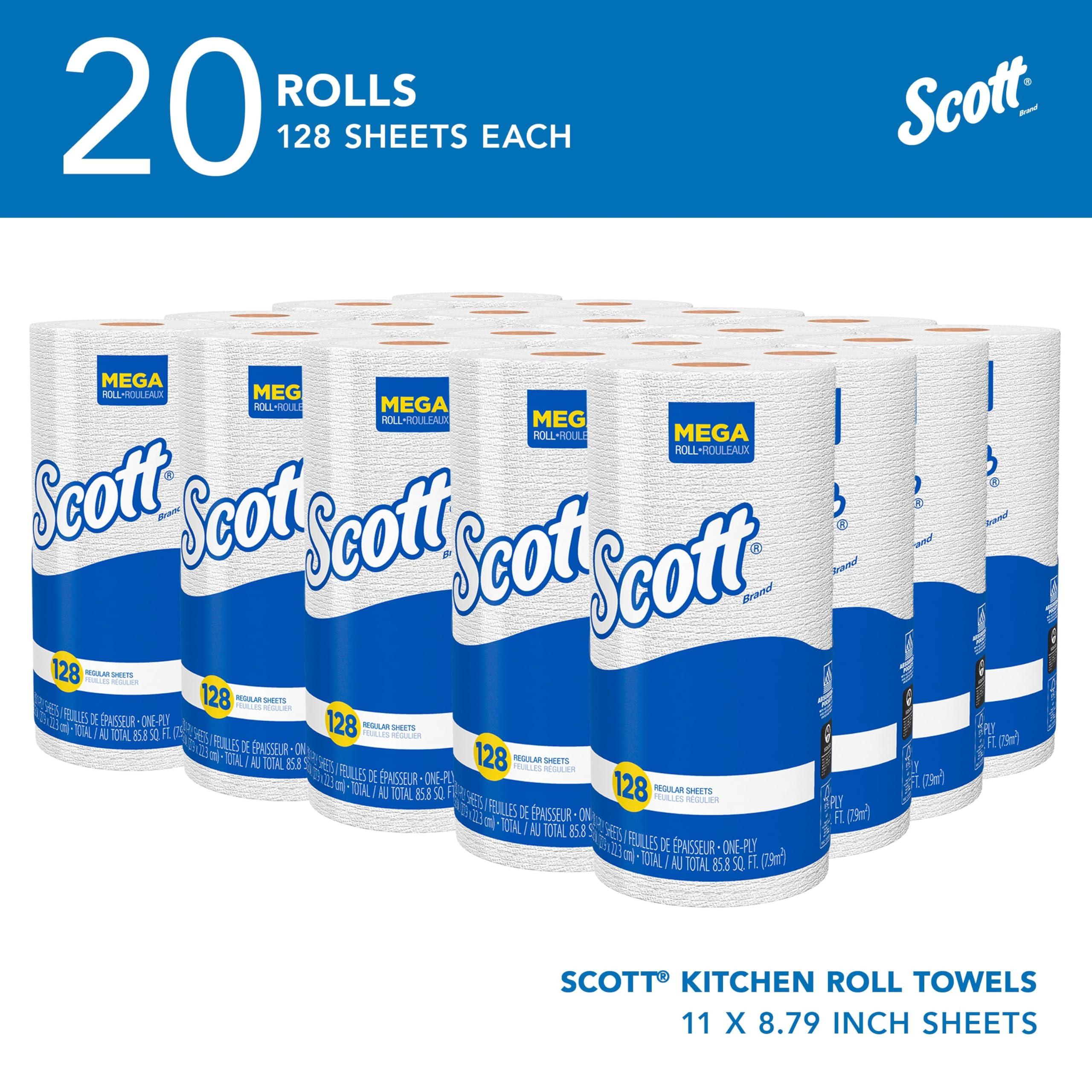 Scott Professional Kitchen Paper Towels, Bulk (41482), Fast-Drying Absorbency Pockets, White, Perforated (128 Sheets/Roll, 20 Rolls/Case, 2,560 Sheet Total) - Image 2