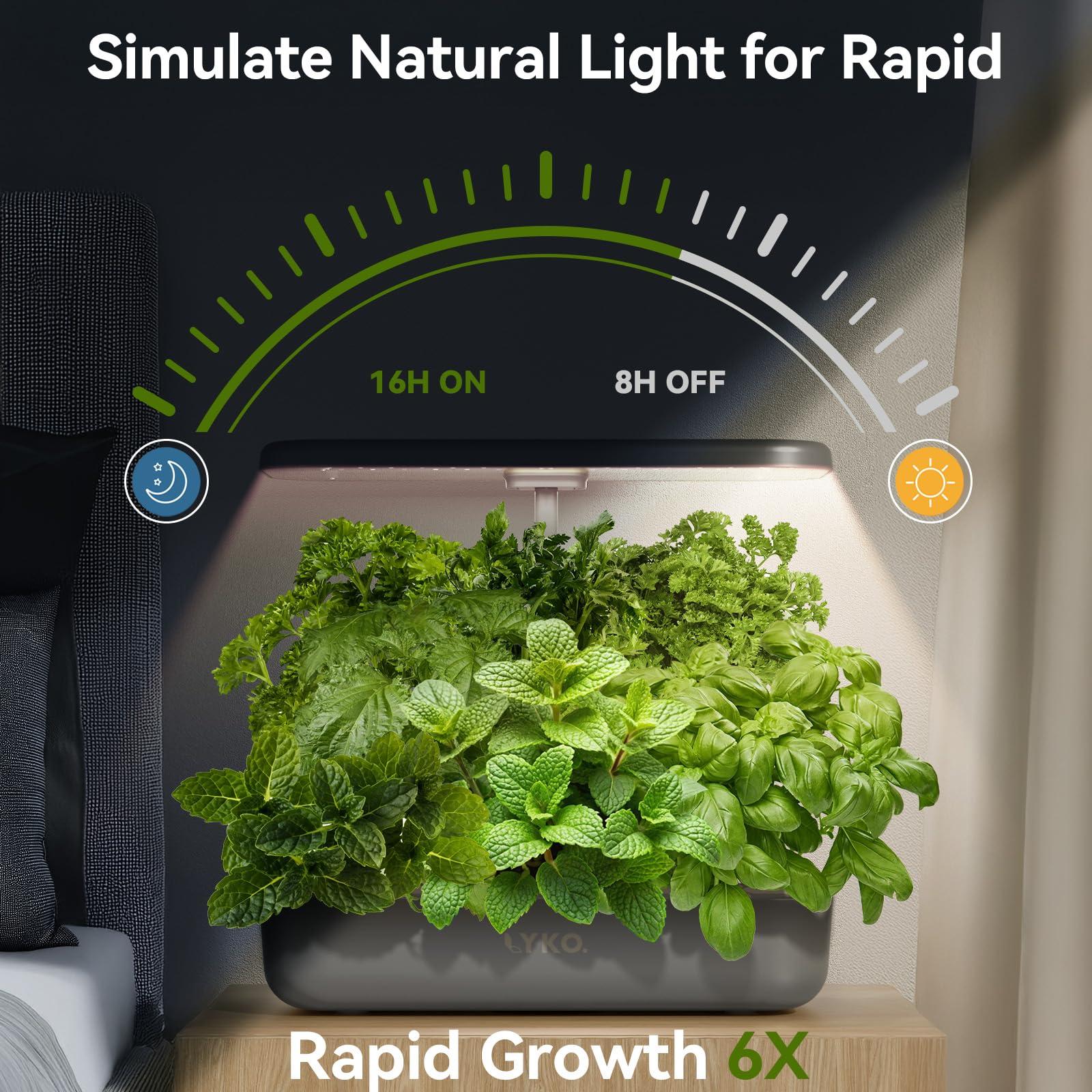 LYKOCLEAN Hydroponics Growing System 12 Pods, Indoor Herb Garden with Grow Light Water Pump Automatic Timer, Smart Indoor Gardening System for Salad Lettuce, Fruit, Vegetable Plant, Grey - Image 3