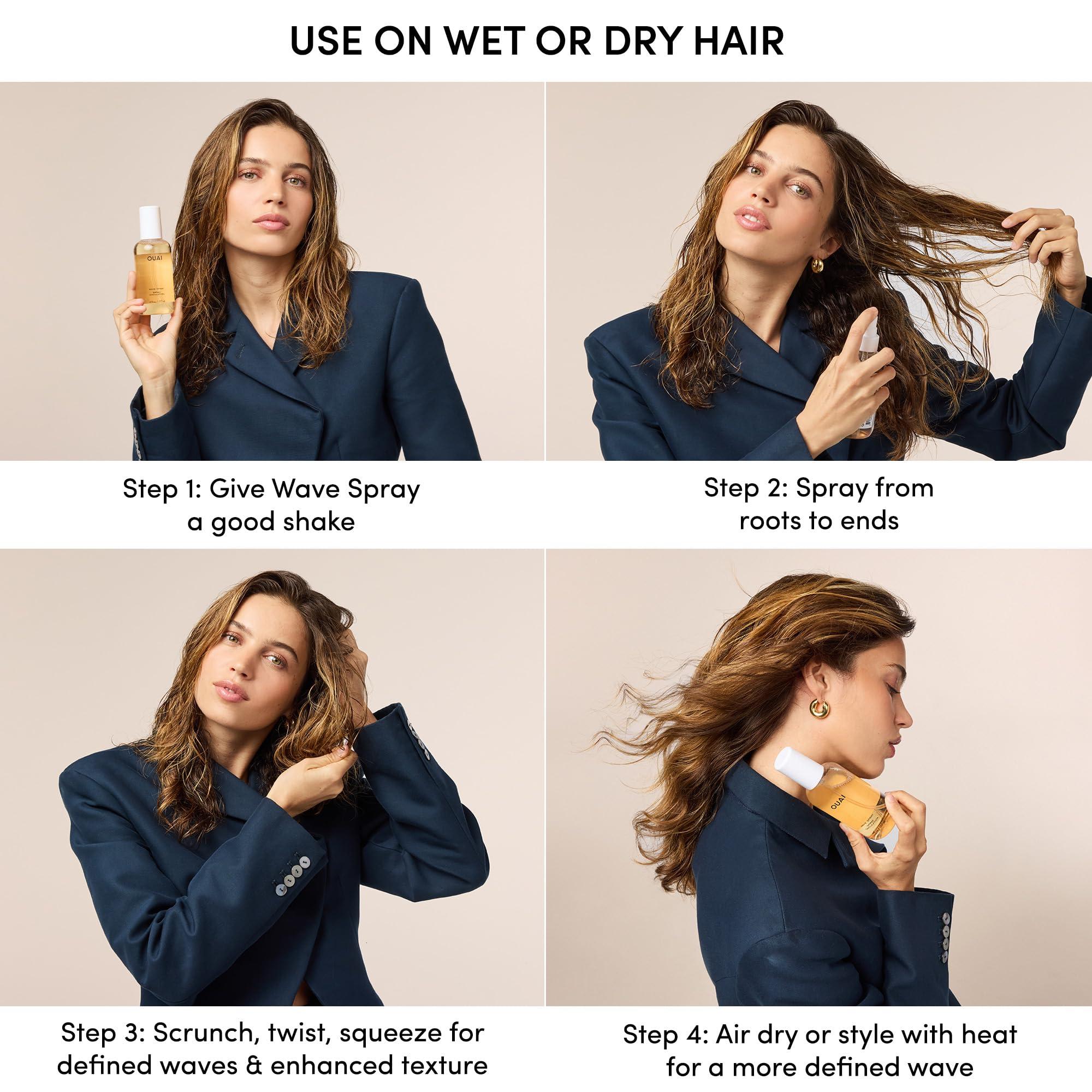 OUAI Travel Size Wave Spray - Texture Spray for Hair with Coconut Oil and Rice Protein - Adds Texture, Volume & Shine for Beach Waves - Paraben Free, Safe for Color & Keratin-Treated Hair (3 fl oz) - Image 6