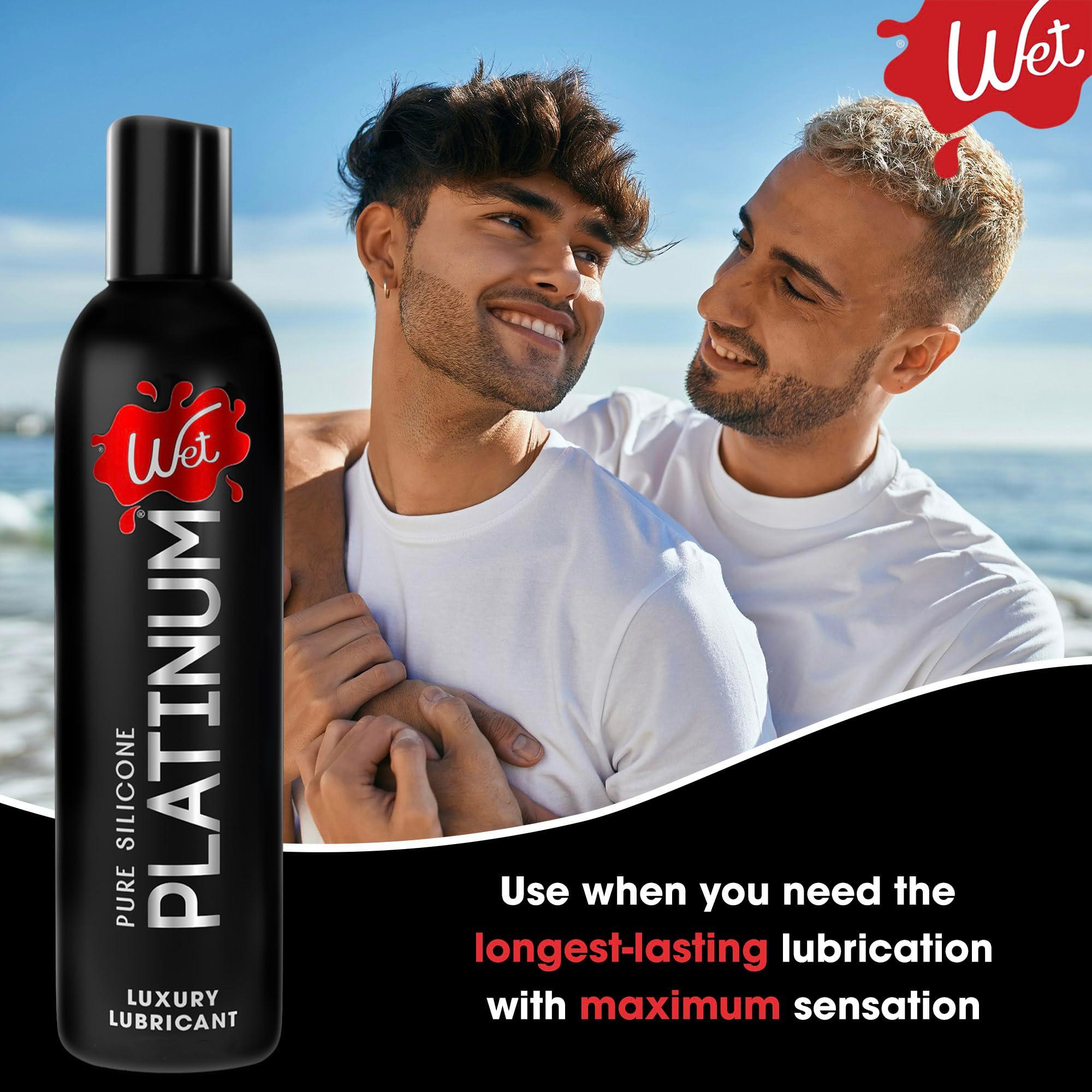 Wet Platinum Silicone-Based Personal Lubricant | Ultra Smooth, Super Slick, Hypoallergenic, Long-Lasting Performance, Waterproof Formula| Lube for Men, Women & Couples, 4.2 fl oz - Image 5