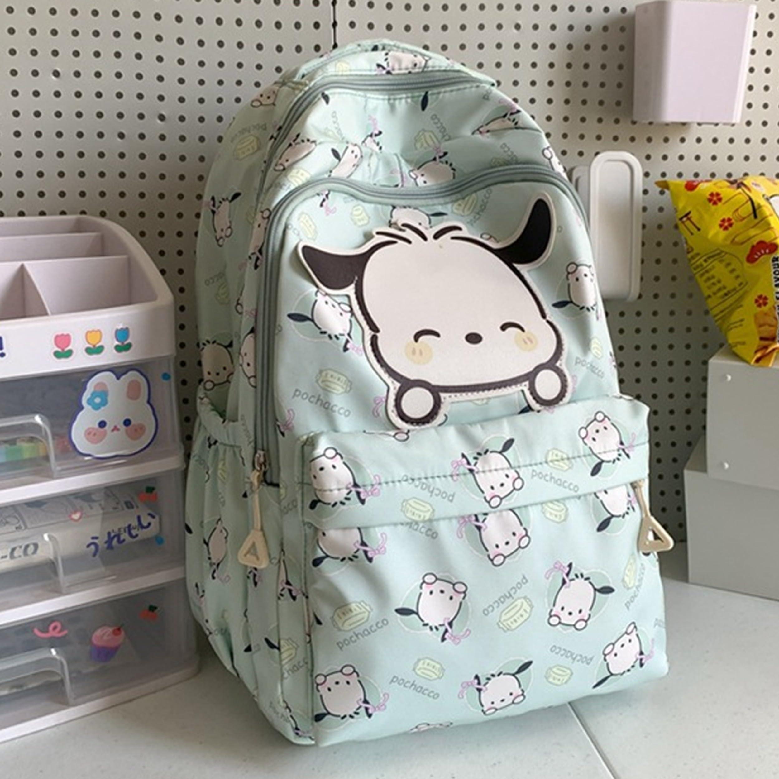 Roffatide Anime Pochacco All Over Print Casual Backpack Laptop Backpack Travel Hiking Rucksack Green - Image 3
