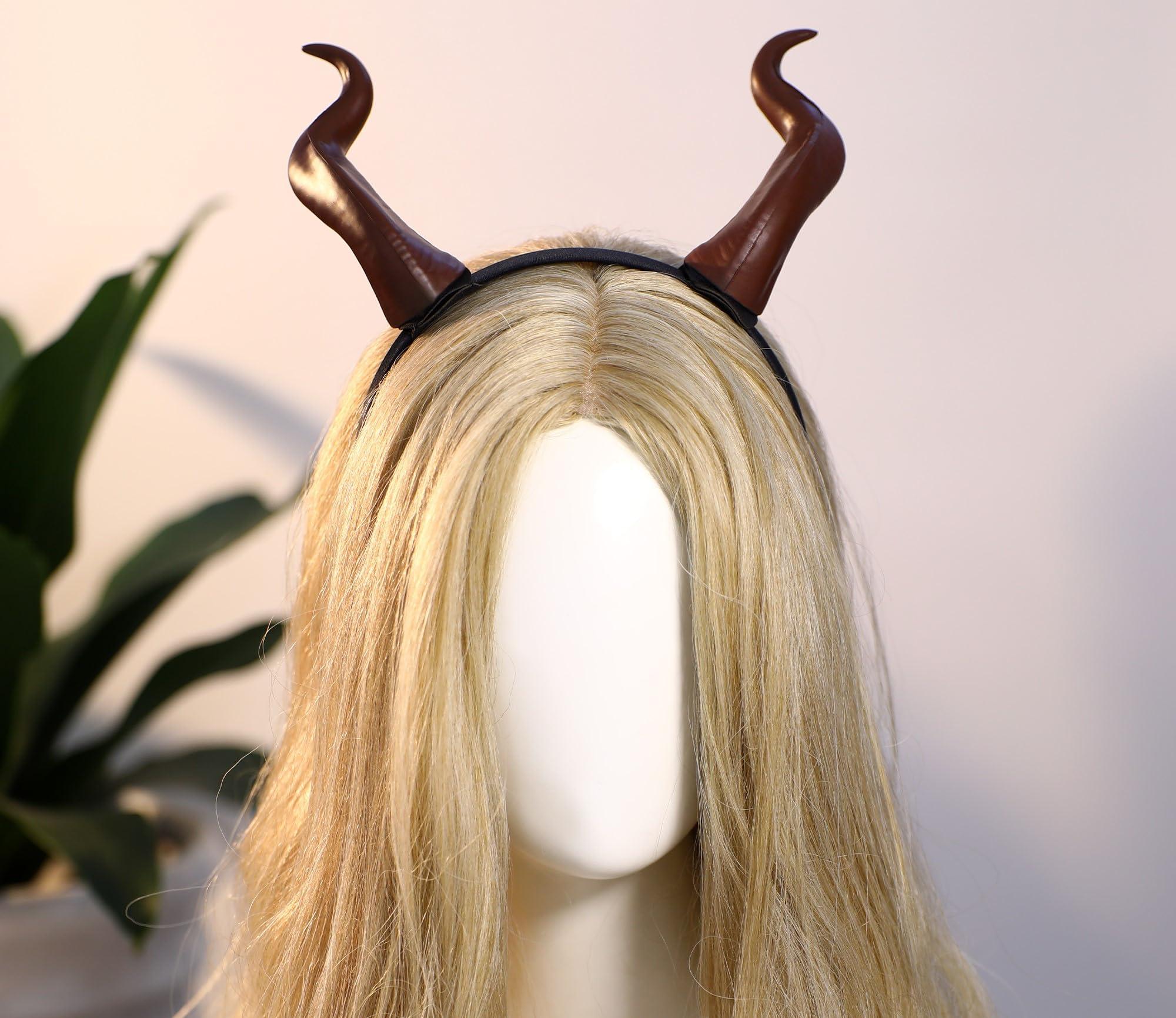 MOSTORY Devil Horns Headband for Adult - Demon Horns Headband for Halloween Cosplay Outfit Renaissance Photo Shoot Props - Image 4