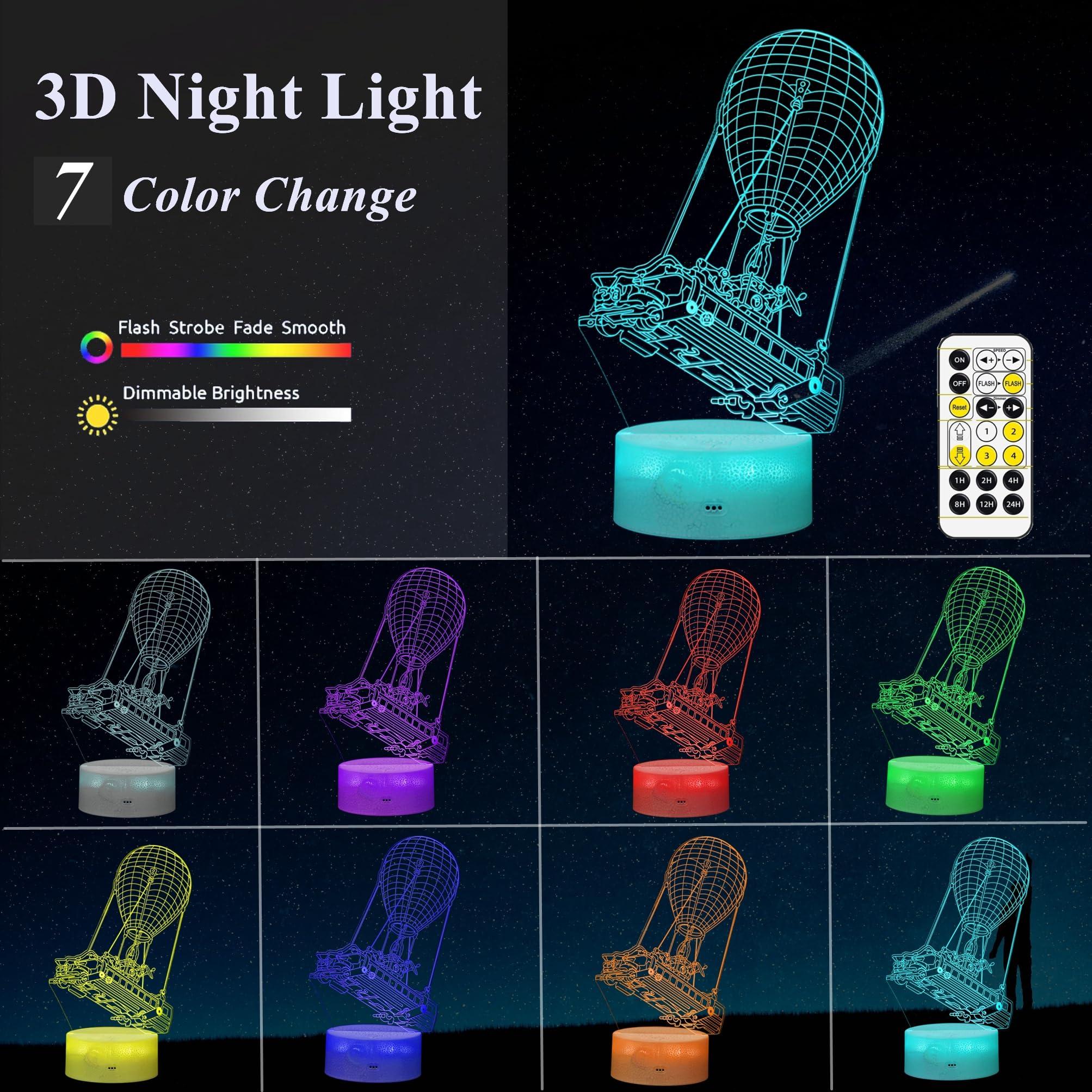 Gaming Stuff Gamer Gifts, 3D Night Light (4 Patterns 7 Colors) with Remote & Smart Touch, Game Room Decor Best Gamer Gift for Boy Men Girl - Image 2