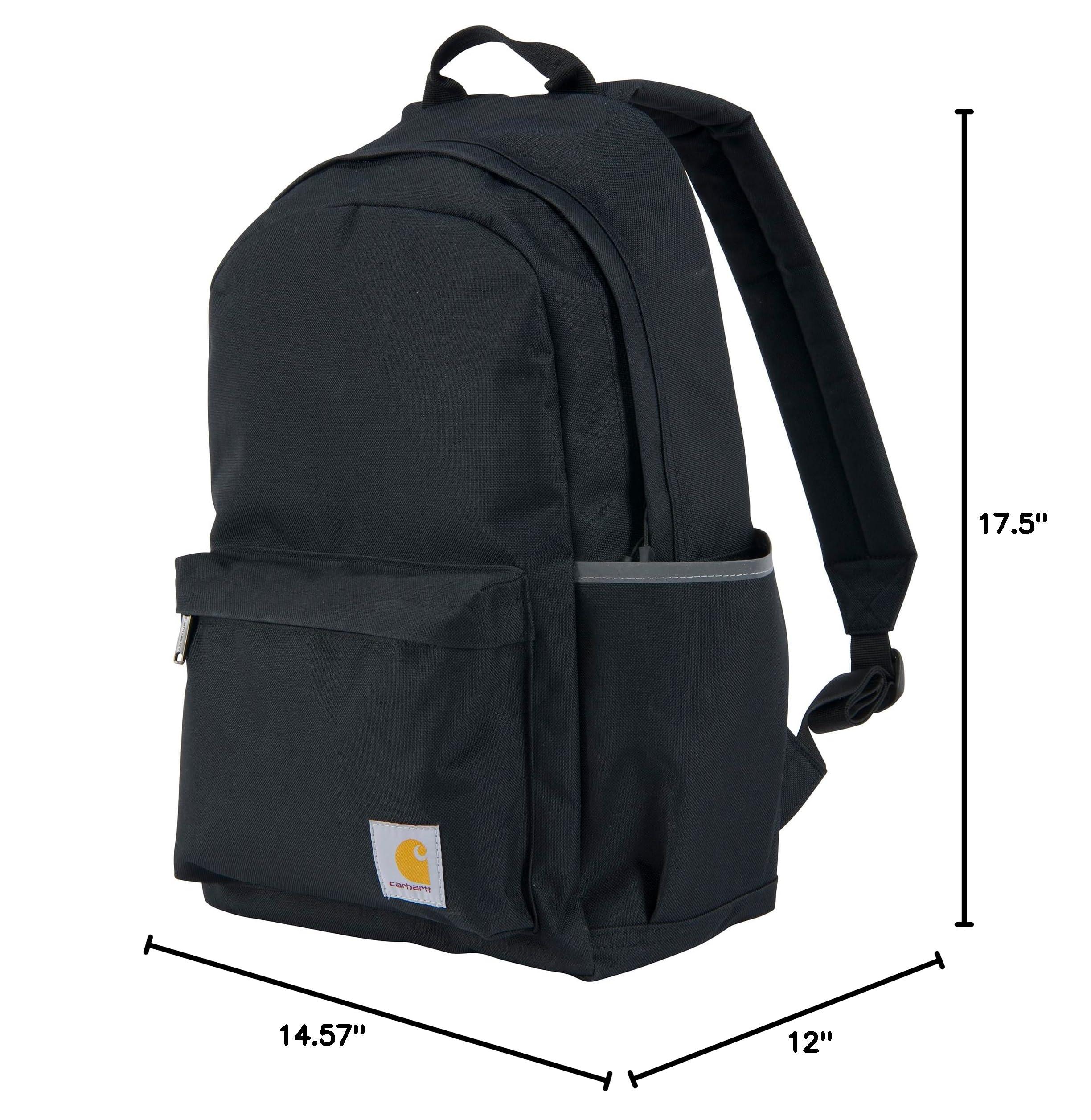 Carhartt 21L Classic Laptop Backpack, Water-Resistant Pack W/ 15" Laptop Sleeve and Organizational Compartments, PFAS Free, Black - Image 3