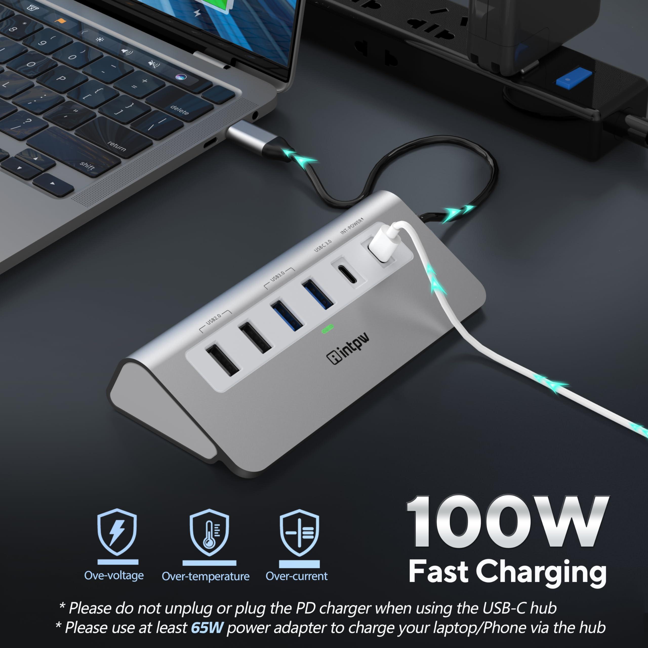 USB C Hub, INTPW 9-in-1 USB C Hub Multiport Adapter with 4K HDMI, PD 100W, Type-C and 2 USB A 3.0 5Gbps, 2 USB A 2.0, SD/TF Card Reader, Aluminum USB Hub for Laptop, iPhone 16/15 Series, MacBook, iPad - Image 6