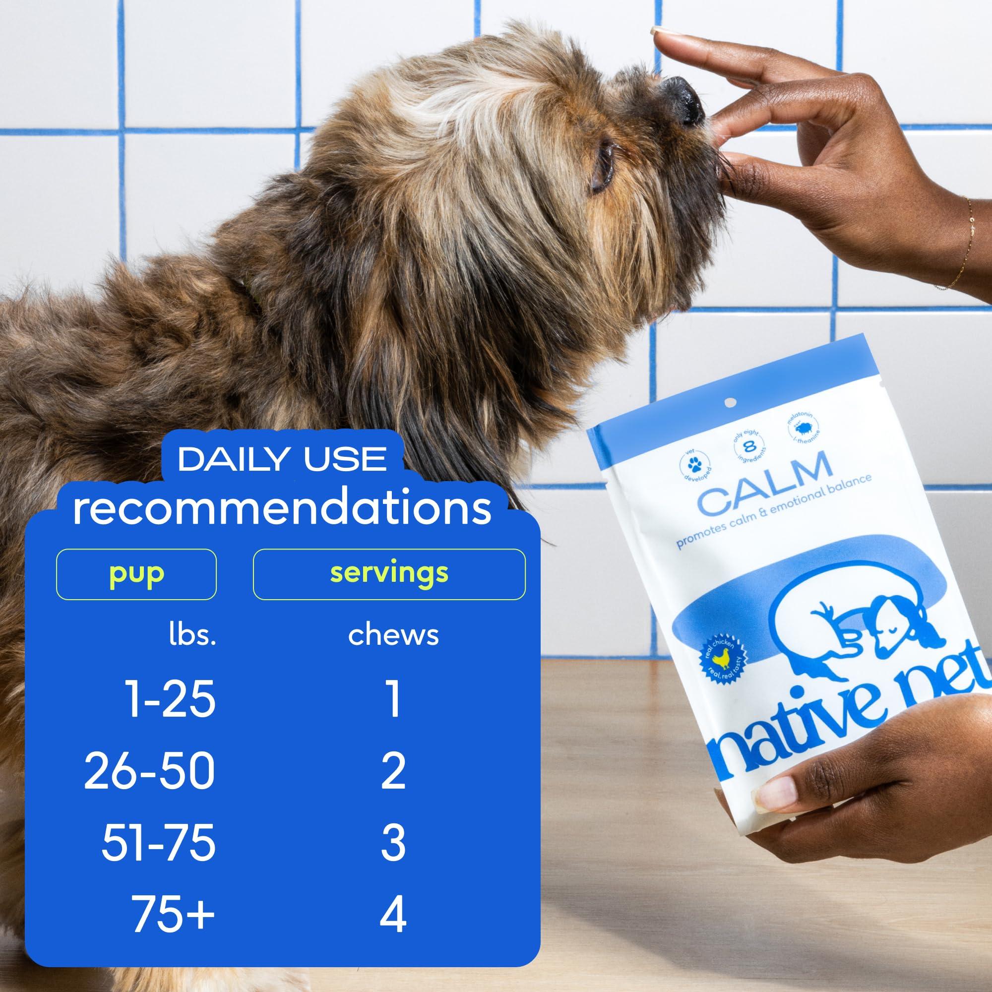 Native Pet Calming Chews for Dogs - Melatonin for Dogs Anxiety Relief - Grain Free All Natural Hemp Calming Treats & L-Theanine Helps Manage Stress & Separation Anxiety - Puppy Sleep Aid - 60 Chews - Image 4