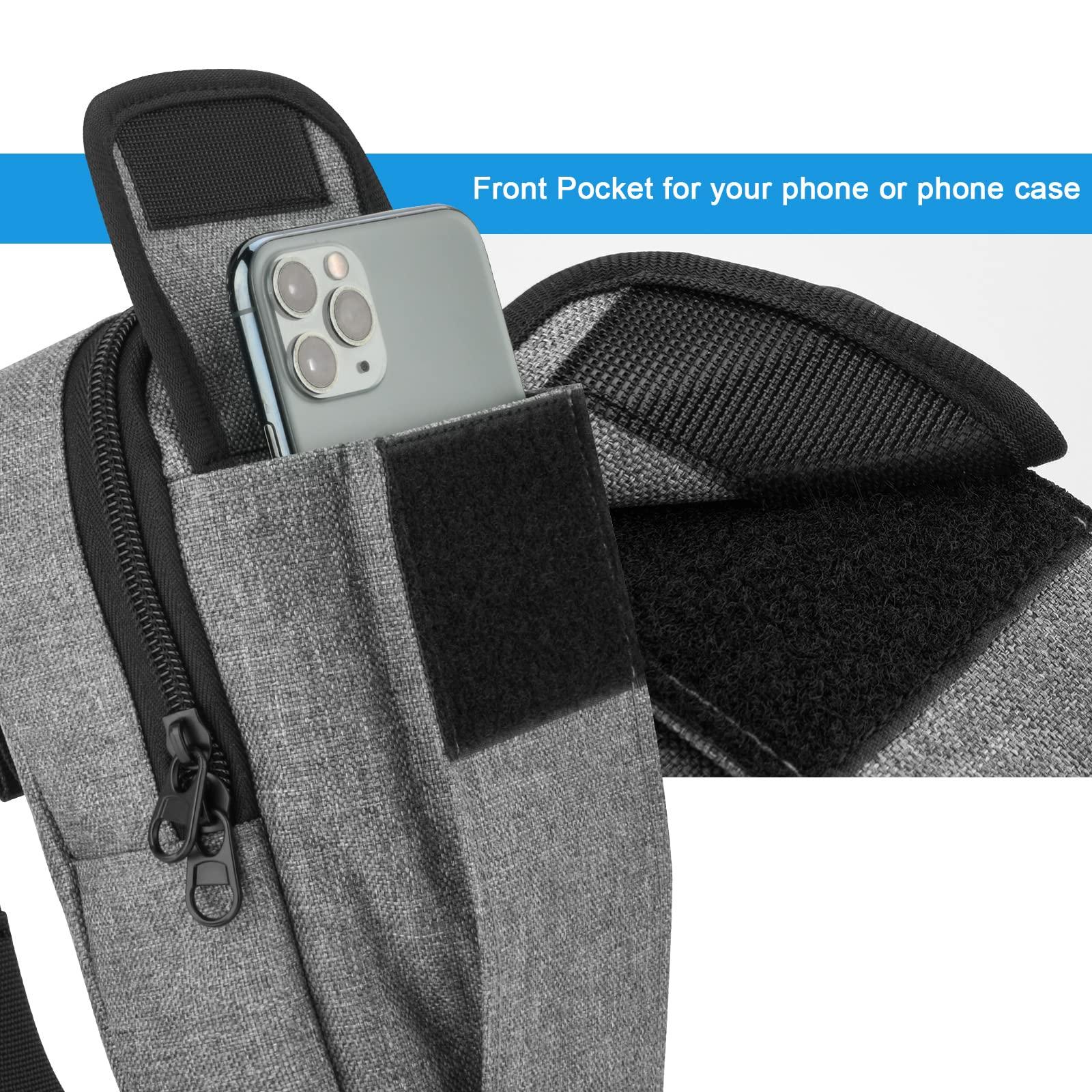 CaSZLUTION Travel Belt Case for DJI Osmo 7P / 7/6 / 5/4 SE, Portable Storage Bag Case with Belt keeper and Hand Strap Fits for DJI Osmo Mobile 7 Pro Smartphone Gimbal Stabilizer and Accessories - Image 4