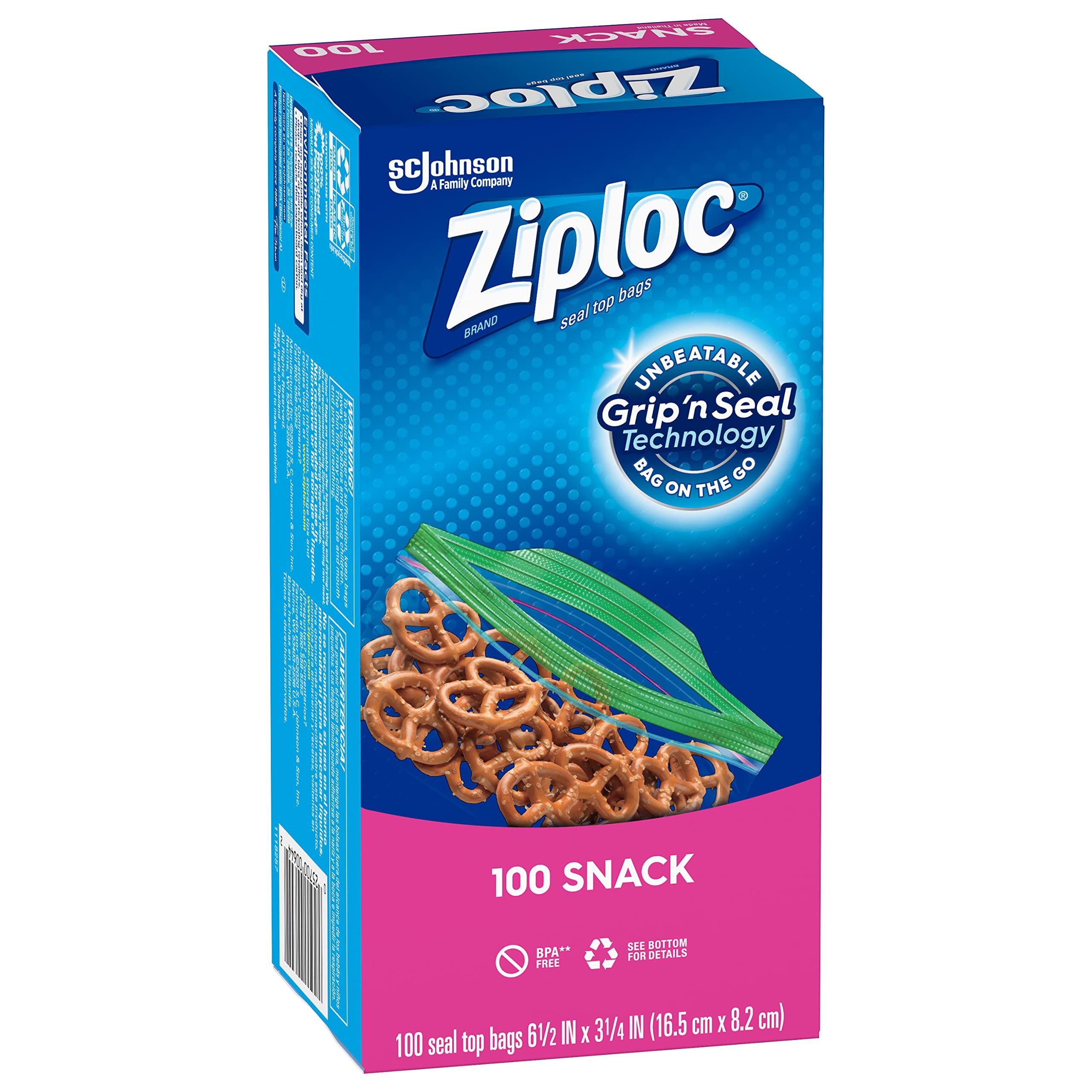 Ziploc Snack Bags, Value Pack, 100-pack