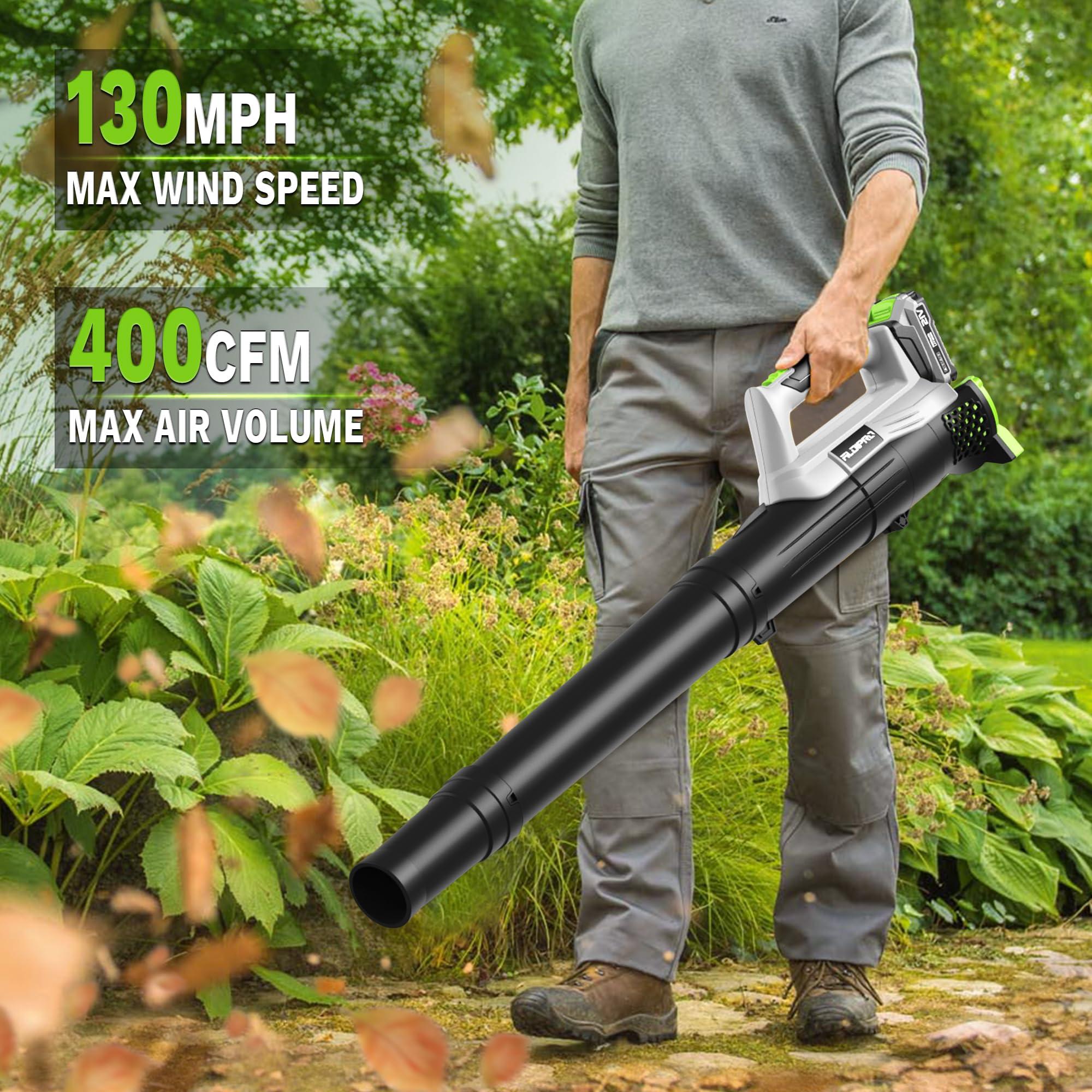 Cordless String Trimmer and Leaf Blower Combo with 2.0Ah Battery & Fast Charger, Ultra-Lightweight Blower 400CFM/130MPH and 12" Auto-Feed Trimmer for Elderly/Women, Garden Lawn Care - Image 3