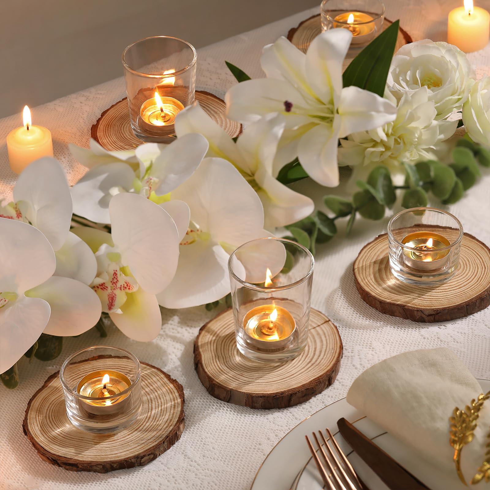 36pcs Assorted Votive Candle Holders, Glass Candle Holder for Wedding Decor, Clear Tealight Candle Holder for Table Centerpiece, and Party Decor - Image 4