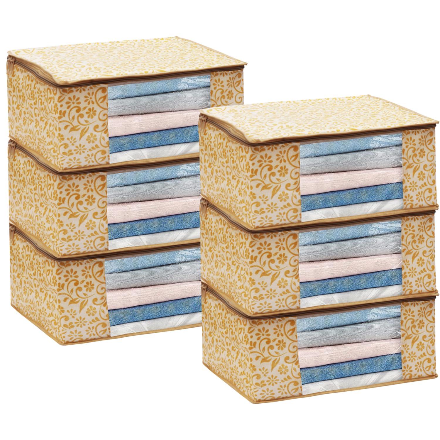 ANKIT INTERNATIONAL Non Woven Saree Cover Storage Bags for Clothes/Cloth storage bag | (PACK OF 6)