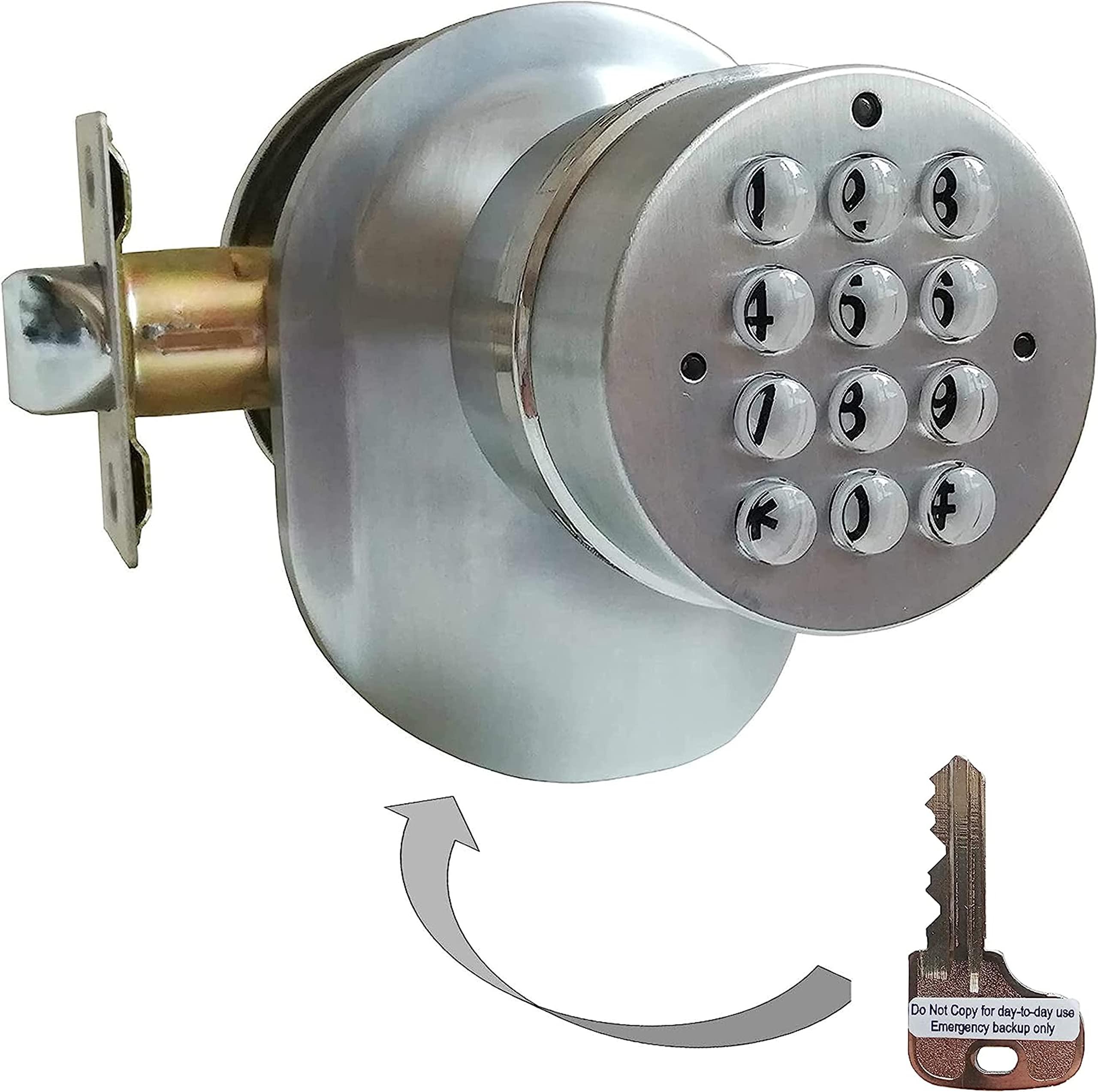 SoHoMiLL® Electronic Keypad Door Knob SoHo Mill® and Lock Set with Backup Mechanical Key (Spring Latch Lock; Not Deadbolt; Not Phone Connected), Single Front keypad YL 99 Upgraded Model-B - Image 6