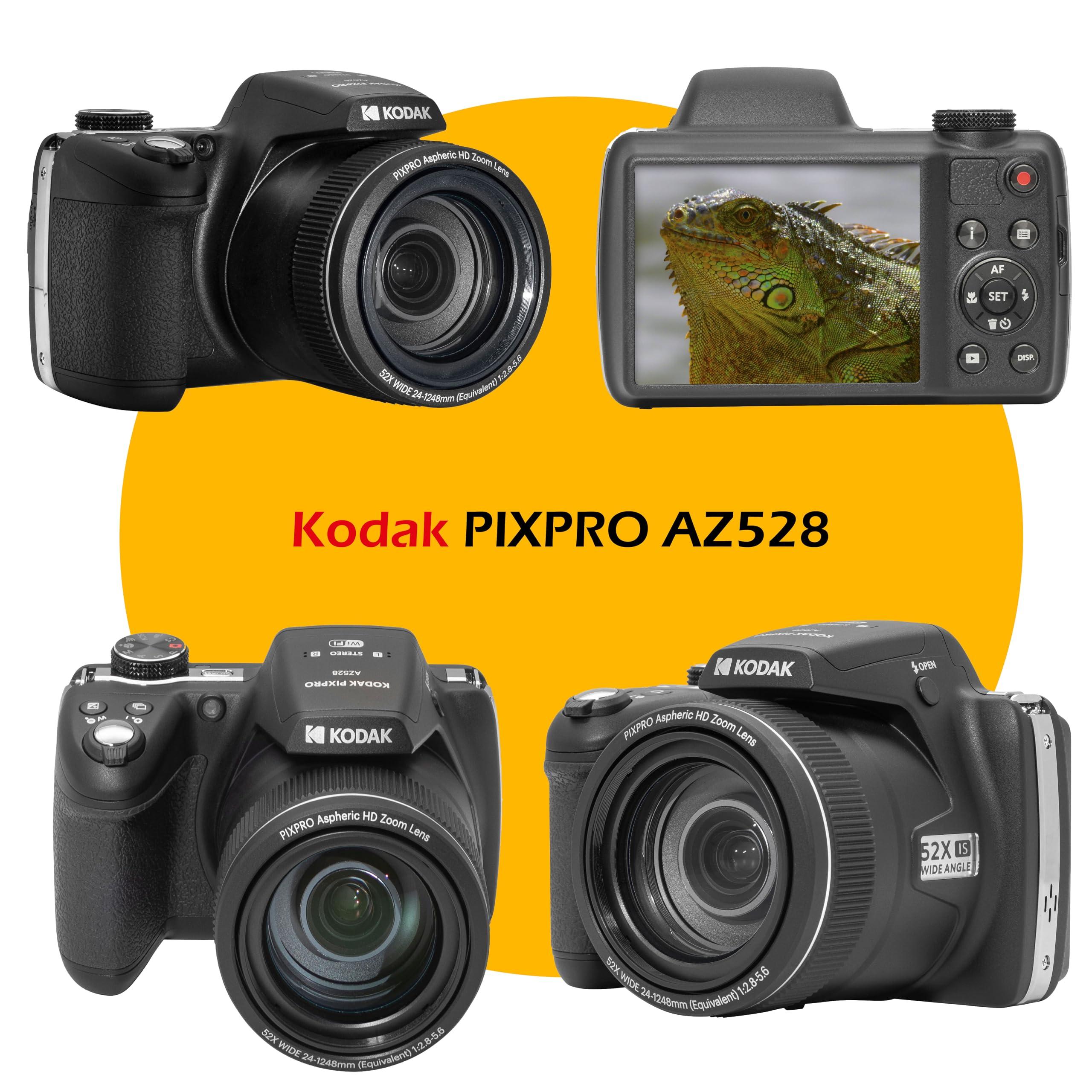 Kodak PIXPRO AZ528 16 MP Full HD Video Digital Camera (Black) with 52x Optical Zoom Bundle with Accessories Including Protective Camera Case, Battery & Charger, 32GB SD Card, Tripod and More - Image 3