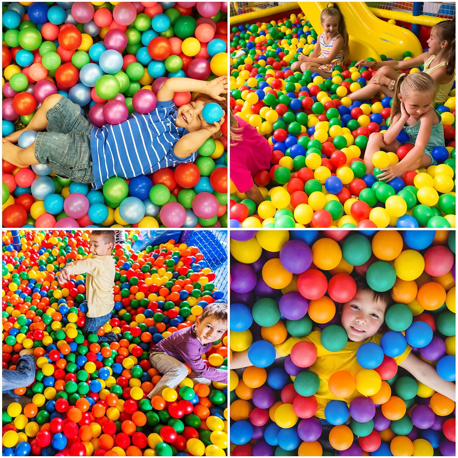Hovenlay Ball Pit Balls Phthalate Free BPA Free Crush Proof Plastic - 7 Bright Colors in Reusable Play Toys for Kids with Storage Bag - Image 7