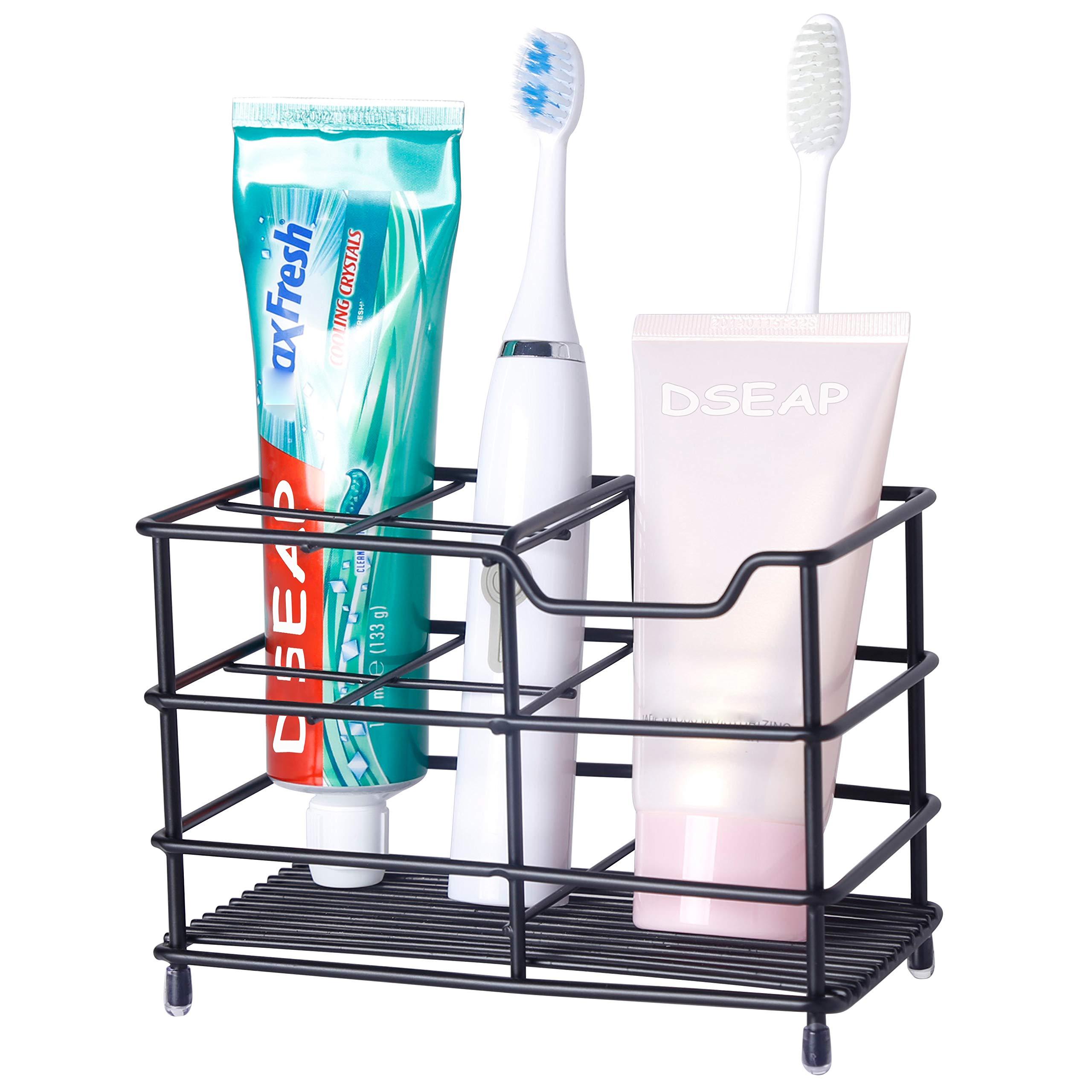 Dseap Toothbrush Holder, Electric Toothbrush Holder - Stainless Steel Tooth Brush Holders, Toothpaste Holder Organizer Stand Caddy for Bathroom, Black, 2Packs - Image 6