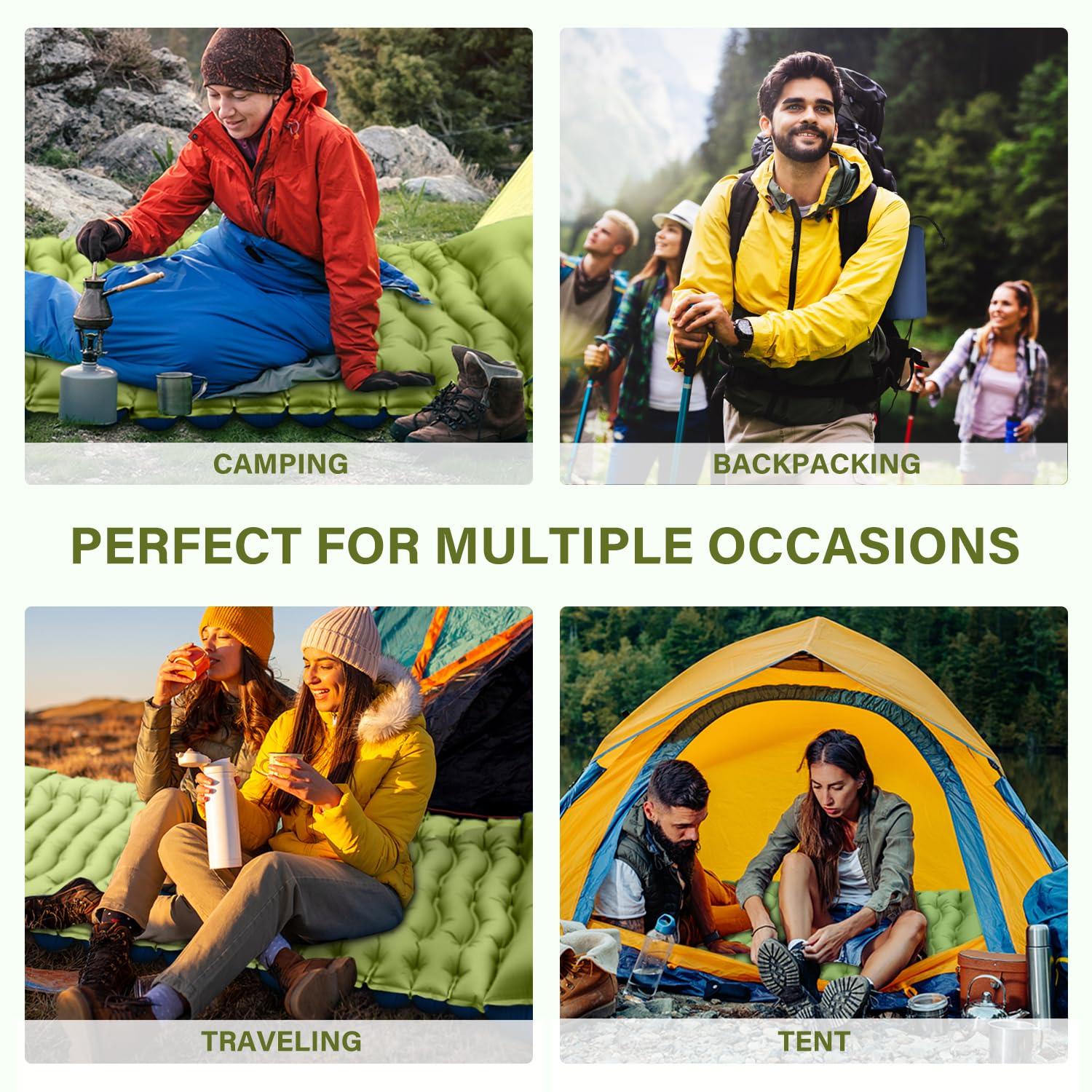 Yuzonc Camping Sleeping Pad, Ultralight Camping Mat with Pillow Built-in Foot Pump Inflatable Sleeping Pads Compact for Camping Backpacking Hiking Traveling Tent - Image 7