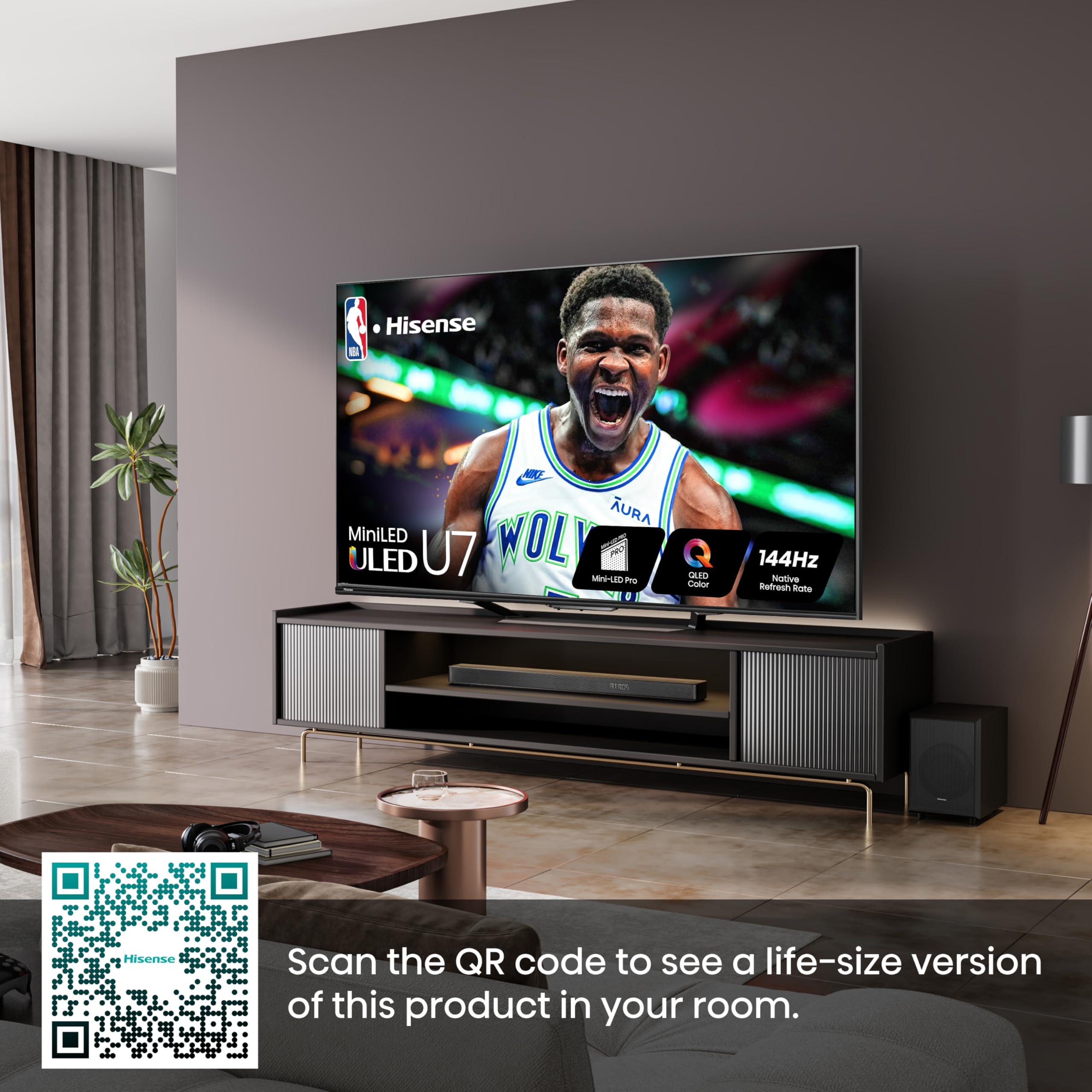 Hisense 85-Inch Class U7 Series Mini-LED ULED 4K UHD Google Smart TV (85U7N) - QLED, Dolby Vision IQ, Dolby Atmos, Full Array Local Dimming, 144Hz Game Mode Pro, VRR, Alexa Compatibility - Image 4