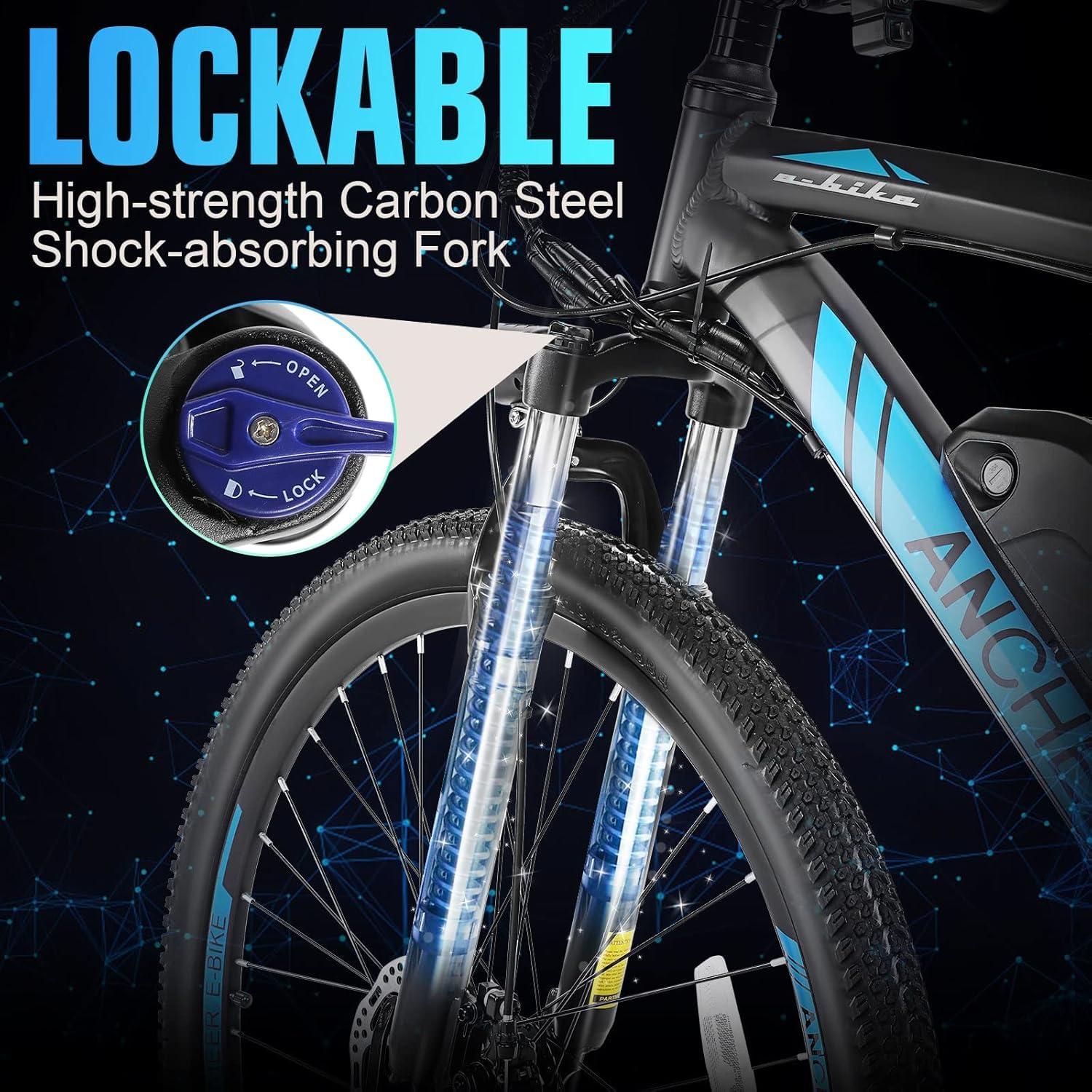 ANCHEER Electric Bike for Adults, Peak 750W Ebike, 3 Hours Fast Charge, 60 Miles Electric Bicycle with 48V/499Wh Battery, 27.5 ''Hummmer Electric Mountain Bike with LCD Display, 21/24 Speed - Image 4