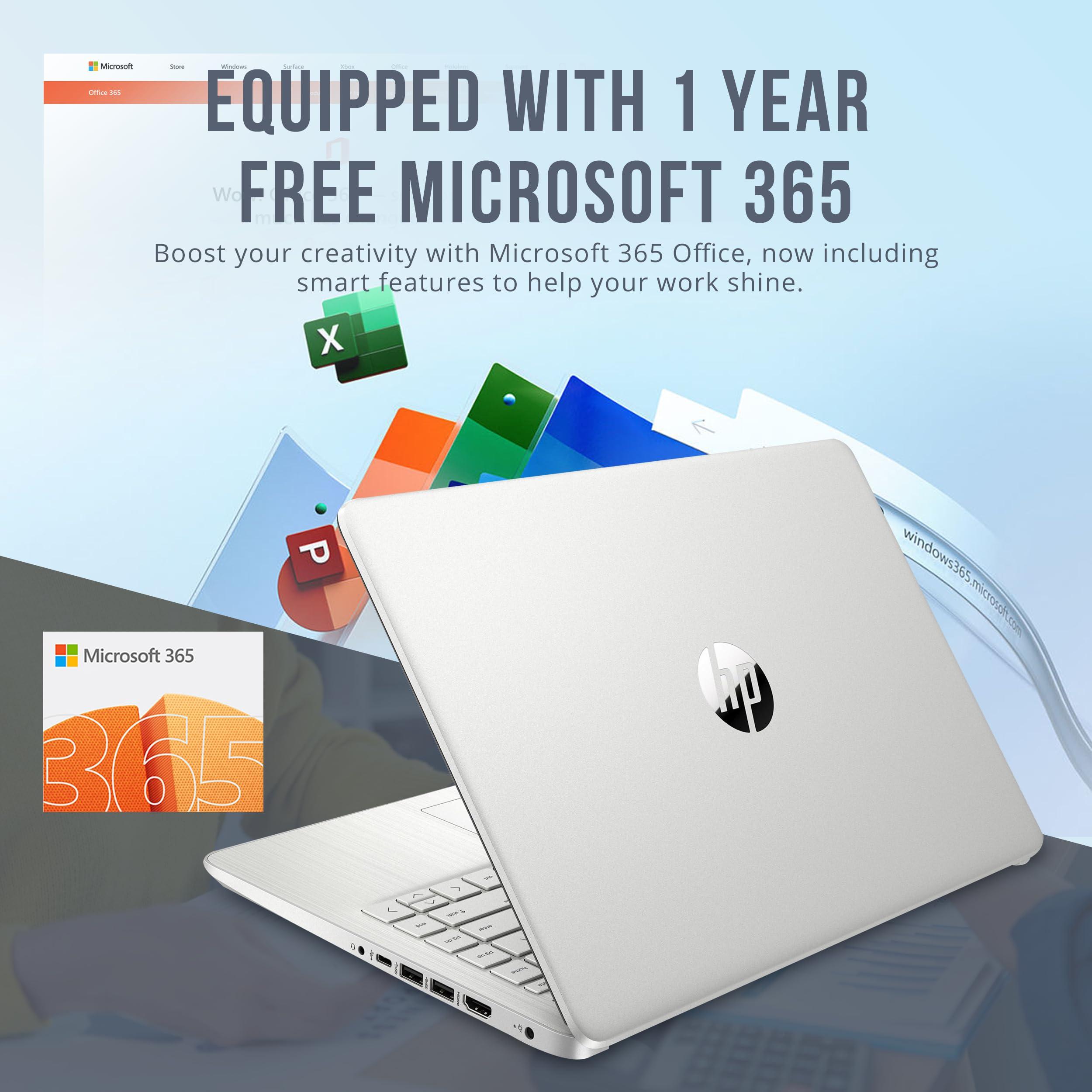 HP Stream 14" HD BrightView Laptop, Intel Celeron N4120, 16GB RAM, 288GB Storage (128GB eMMC + 160GB Docking Station Set), Intel UHD Graphics, 720p Webcam, Wi-Fi, 1 Year Office 365, Win 11 S, Silver - Image 5
