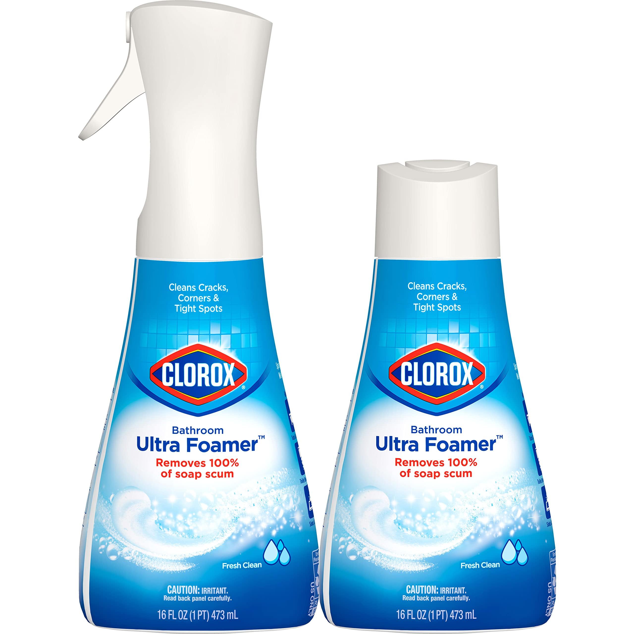 Clorox Bathroom Ultra Foamer, Household Essentials, Fresh Clean, 1 Spray and 1 Refill, 16 Fl Oz Each (Package May Vary) - Image 12