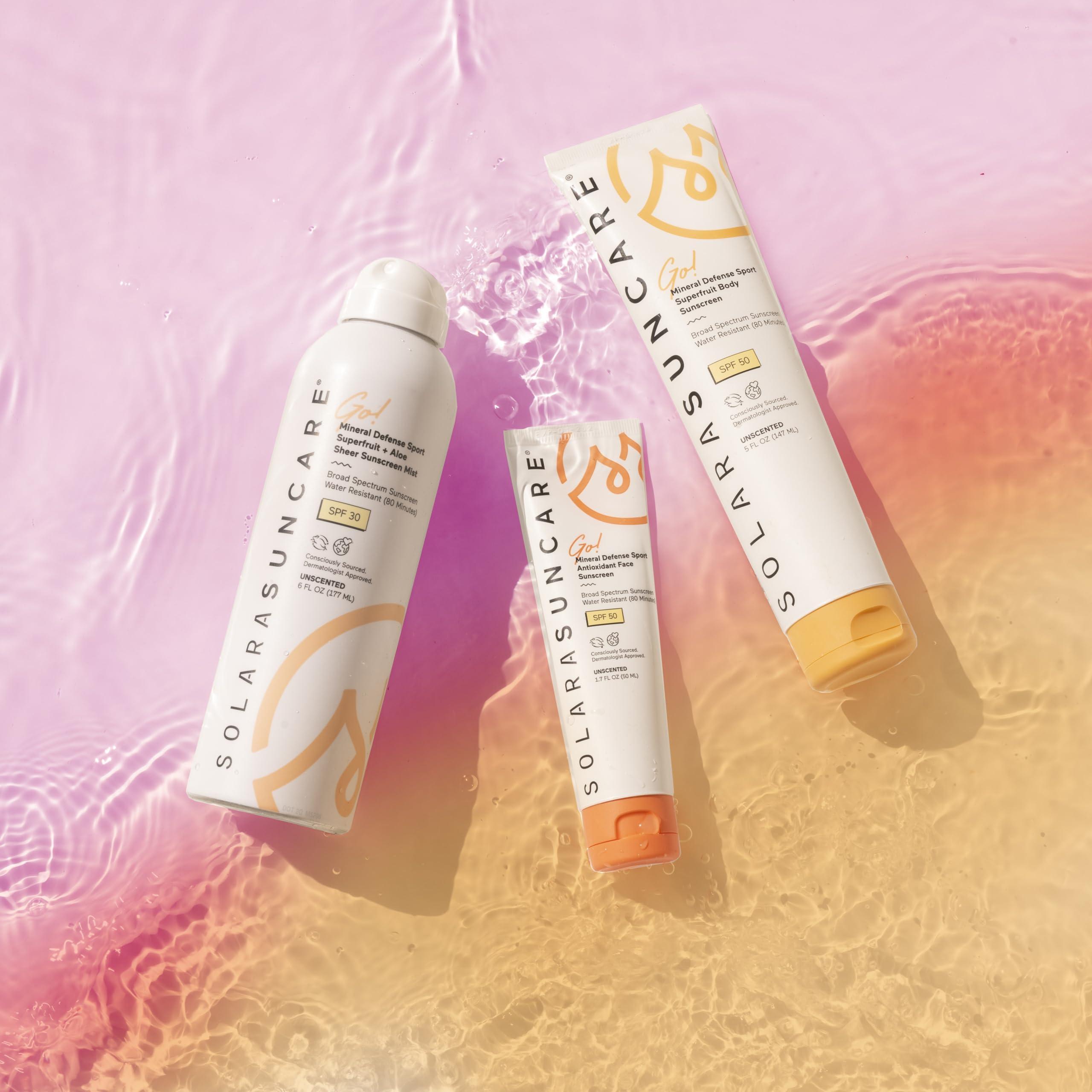 Solara Suncare - Go! Mineral Defense SPORT Superfruit Body Sunscreen, SPF 50 | EWG Verified, Vegan, Cruelty-Free, Reef-Friendly | Unscented, Sensitive Skin Safe, Water-Resistant (5 fl oz | 147 ml) - Image 6