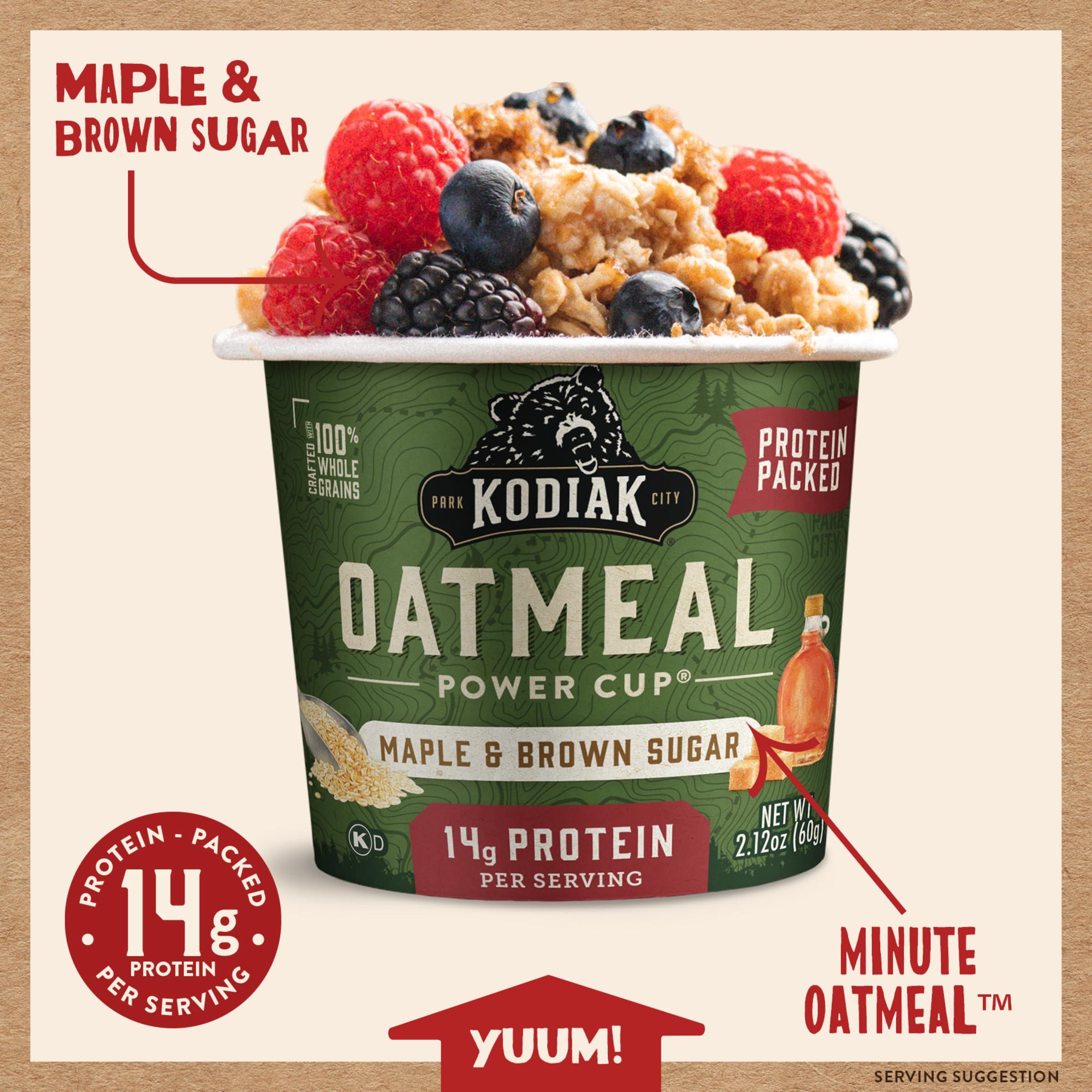 Kodiak Cakes Instant Protein Maple & Brown Sugar Oatmeal in a Cup, 2.12oz (Pack of 12) - Image 6