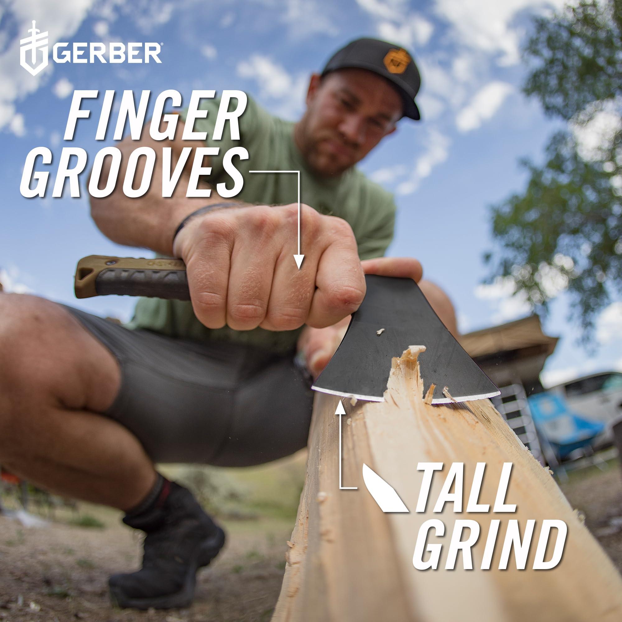 Gerber Gear Pack Hatchet - 3.5" Steel Blade Axe with Full Tang - Survival, Bushcraft and Camping Gear - with Mountable Nylon Sheath - Brown - Image 4