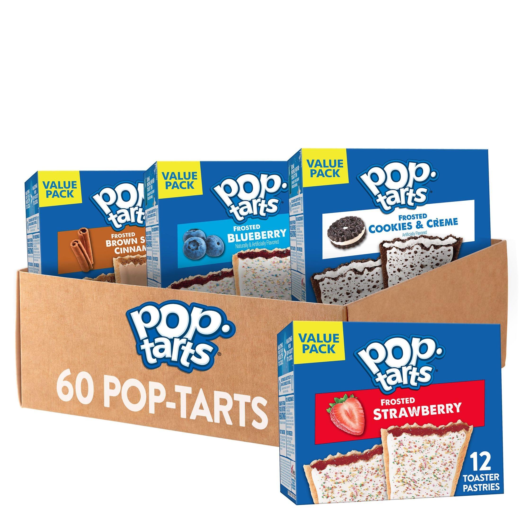 Pop-Tarts Toaster Pastries, Breakfast Foods, Kids Snacks, Variety Pack (5 Boxes, 60 Pop-Tarts)
