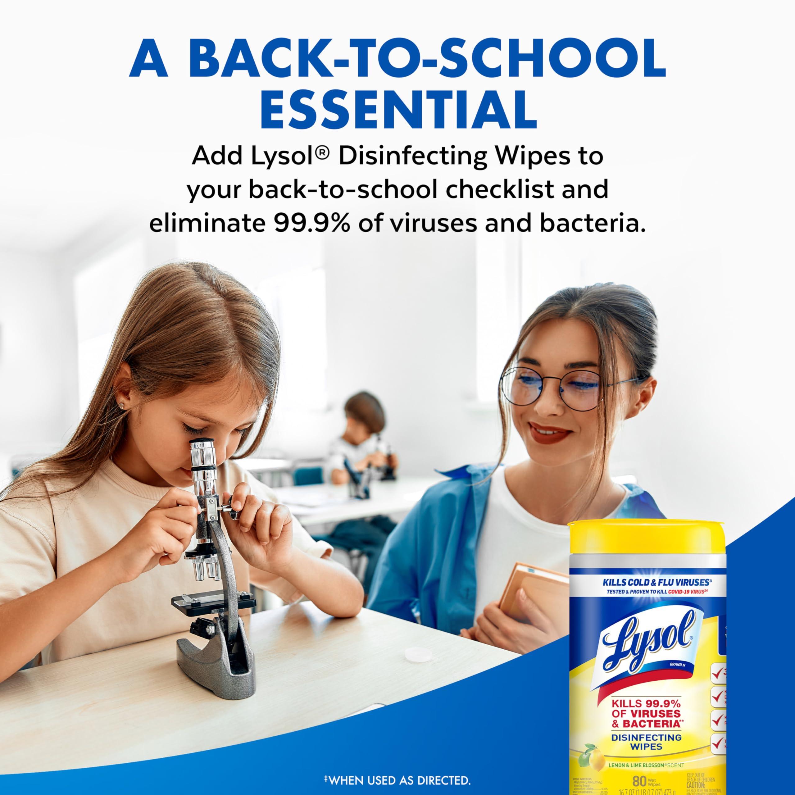 Lysol Disinfecting Wipes Bundle, Home Apartment Dorm Room Essentials and Cleaning Supplies, All Purpose Cleaner, Multi-surface Cleaning Wipes, Multi-Scent Sanitizing Wipes Bundle, 80 Count (4pk) - Image 9