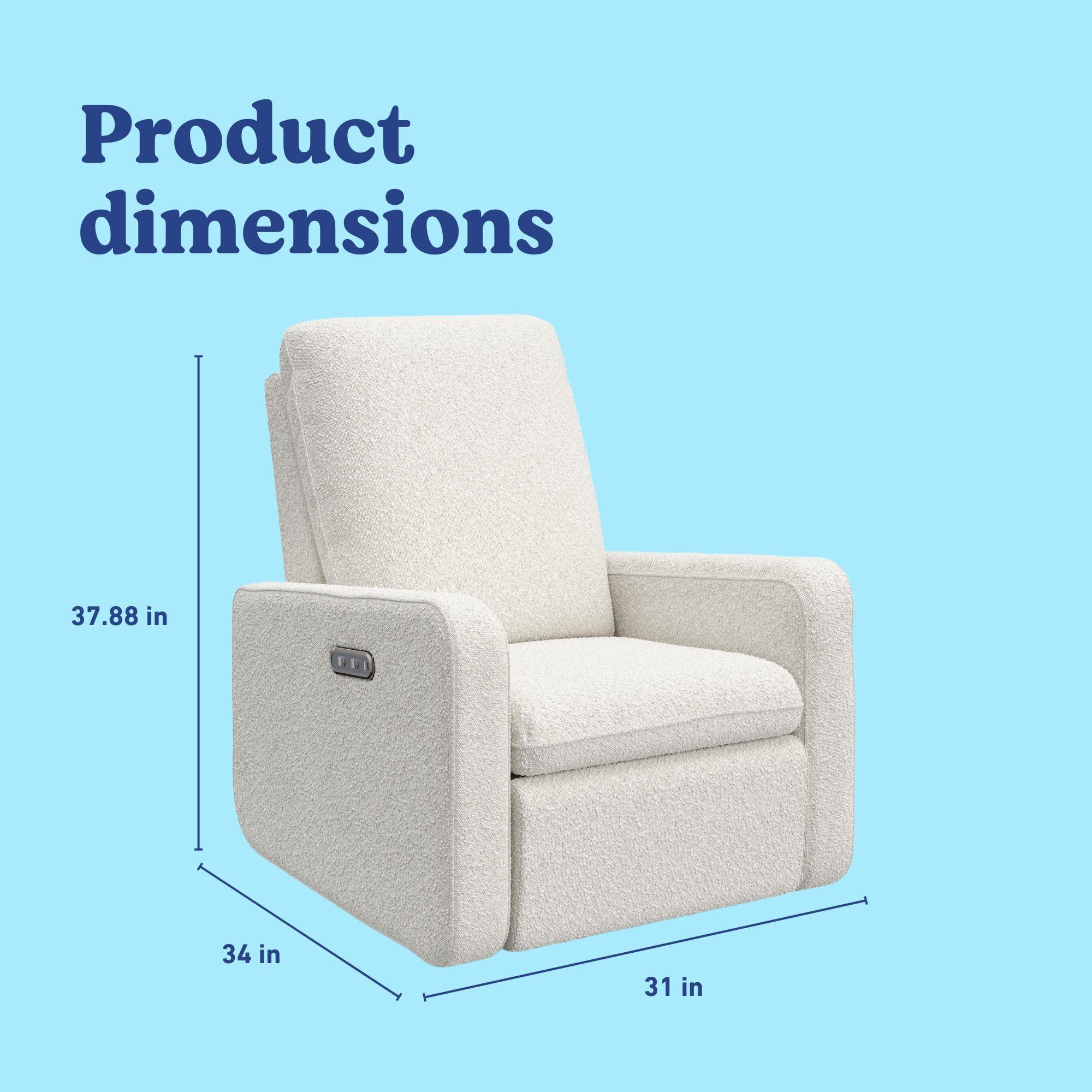 Graco Teddi Power Recliner Swivel Glider (Ivory Boucle) – Electronic Power Recline, USB-A & USB-C Charger, Premium Cushioning & Comfort - Image 3