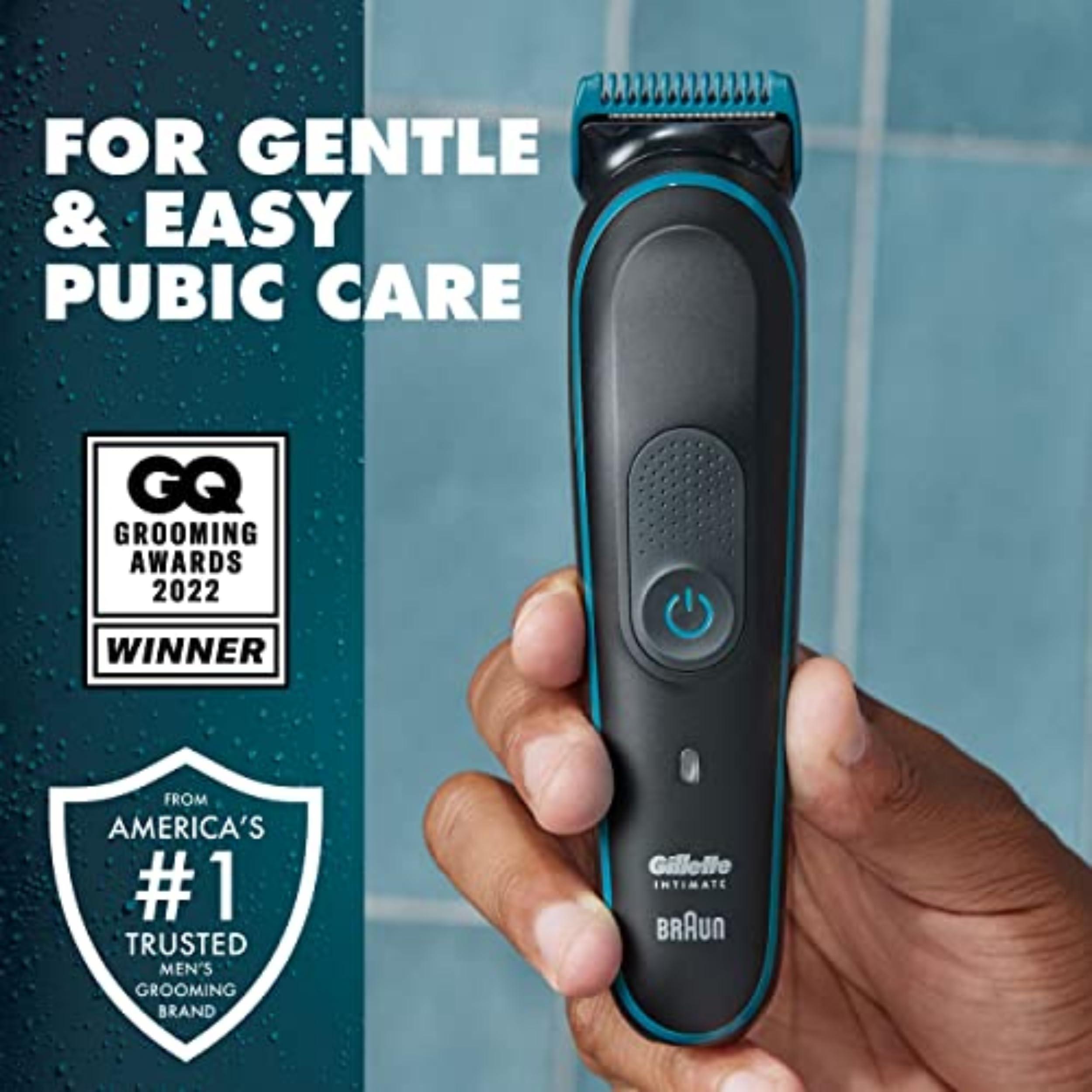 Gillette Intimate Men’s Manscape Pubic Hair Trimmer, SkinFirst Ball Trimmer For Men, Waterproof, Cordless For Wet/Dry Use, Electric Shaver For Men, Lifetime Sharp Blades, Manscaping Body Groomer - Image 7