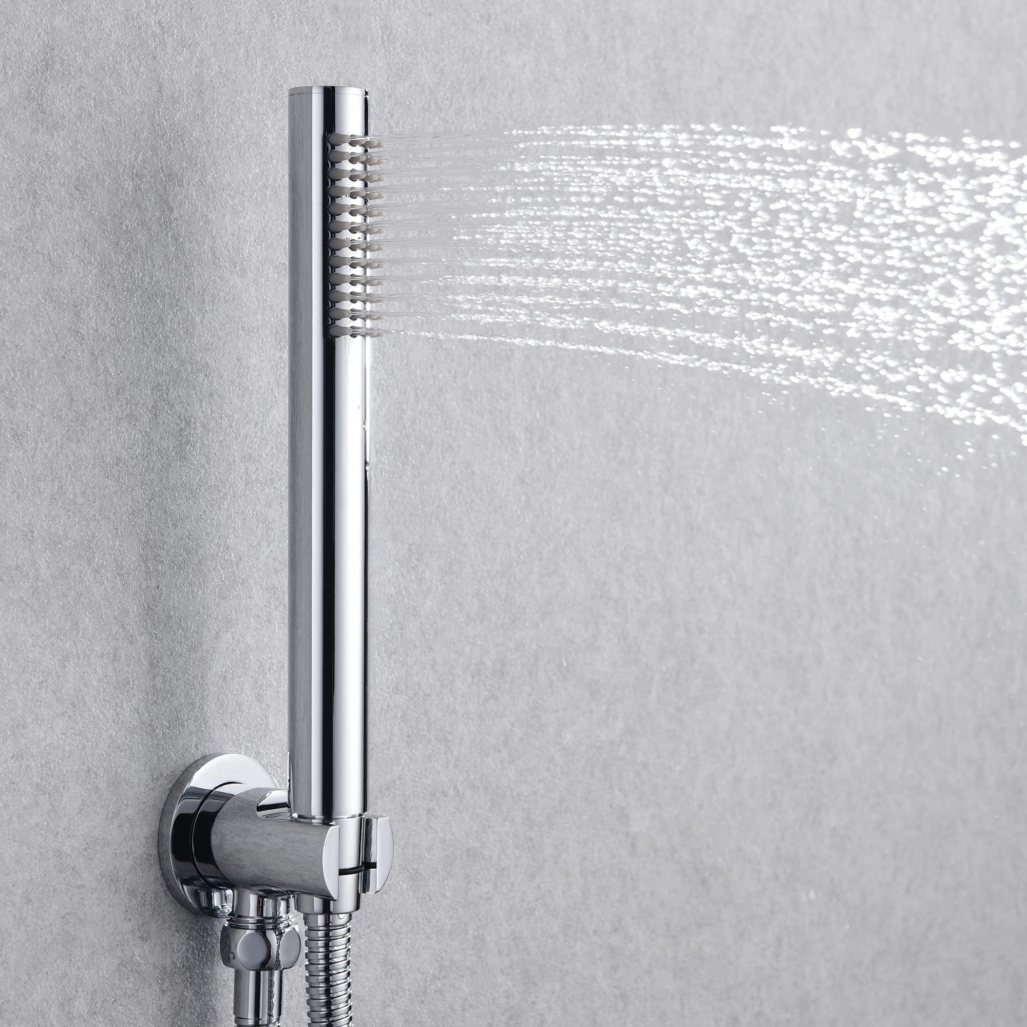 sumerain Rain Shower System with Tub Spout, Tub Shower Faucet Set with 8 inches Shower Head and Hand Shower, Valve Included Chrome - Image 8