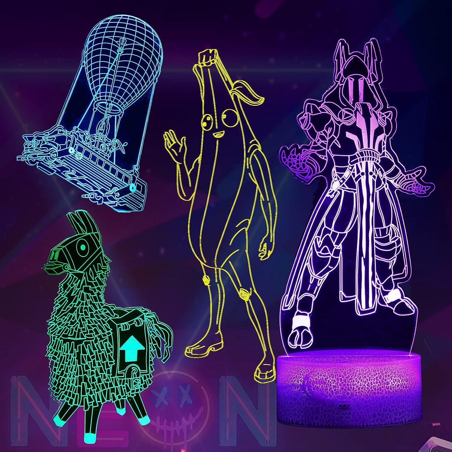 Gaming Stuff Gamer Gifts, 3D Night Light (4 Patterns 7 Colors) with Remote & Smart Touch, Game Room Decor Best Gamer Gift for Boy Men Girl
