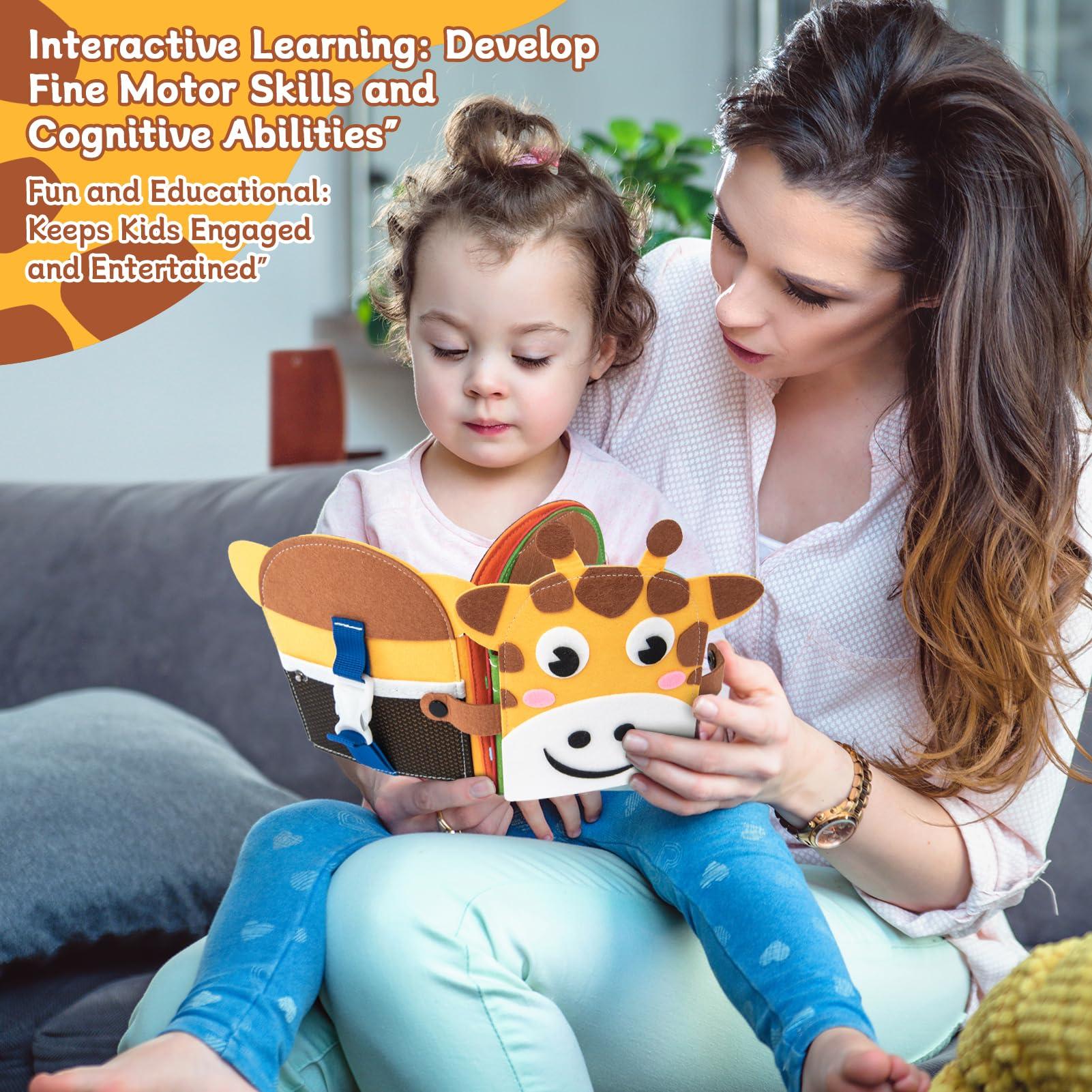 edusense Busy Book for Toddlers 1-3, Montessori Sensory Toys for Kids Age 1-3, Preschool Learning Activities Fine Moto Skills and Early Developmental Education, Ideal for Educational Travel Toys. - Image 6