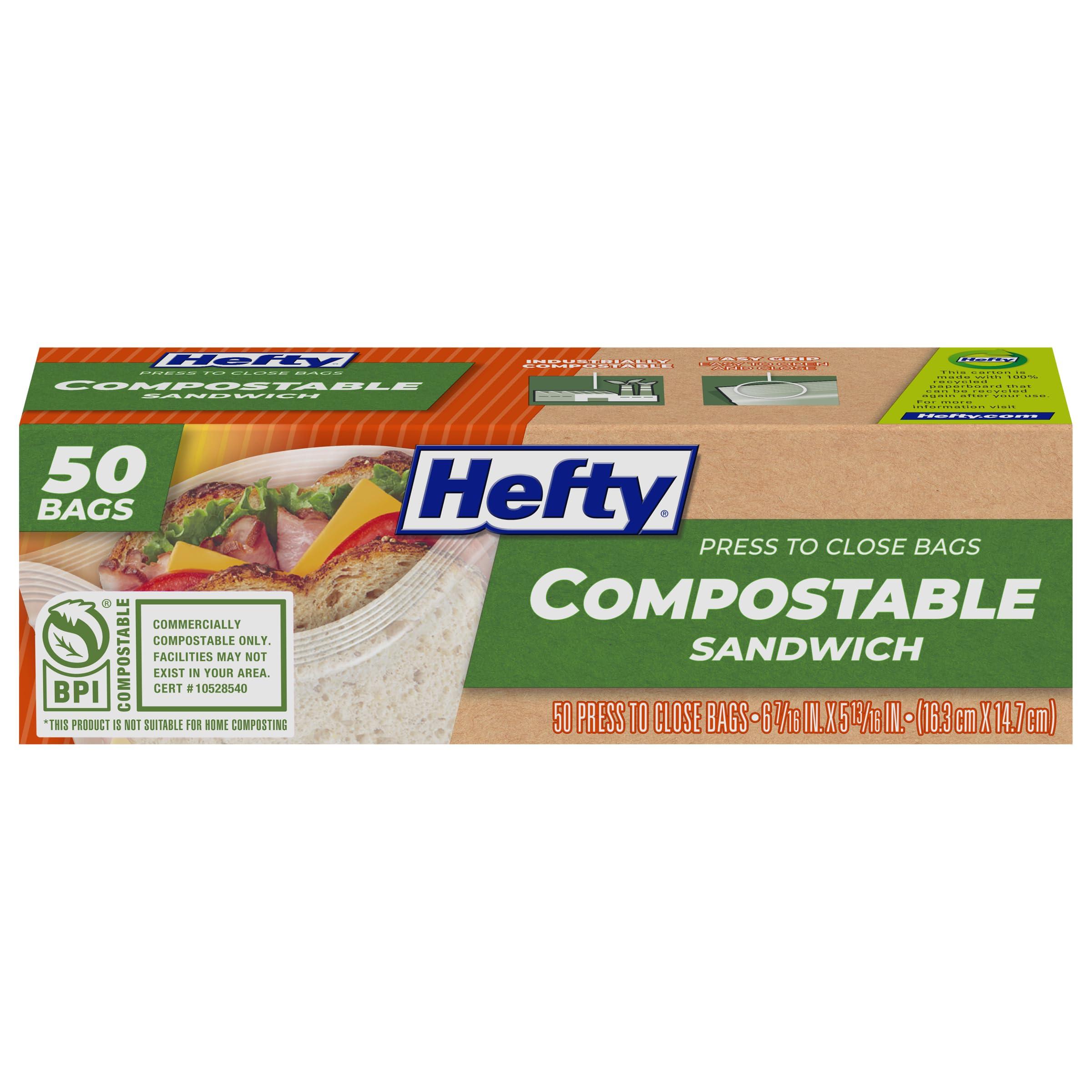 Hefty® Compostable Press-To-Close​ Sandwich 50 Count