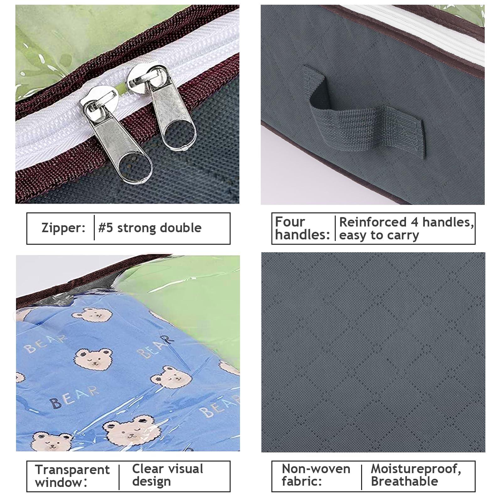 Budding Joy 90L Under Bed Storage Containers, Closet Organizers and Storage Bins, Foldable Underbed Storage Bags for Blanket, Clothing, Comforter, Sweaters, Pillows, Linen Sheets, Wrapping Paper, Grey - Image 5